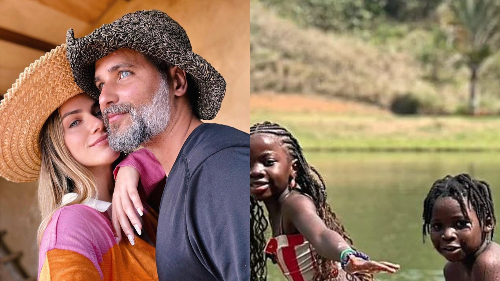 Titi e Bless curtem mergulho no lago no rancho da família Ewbank-Gagliasso: ”Lindos”