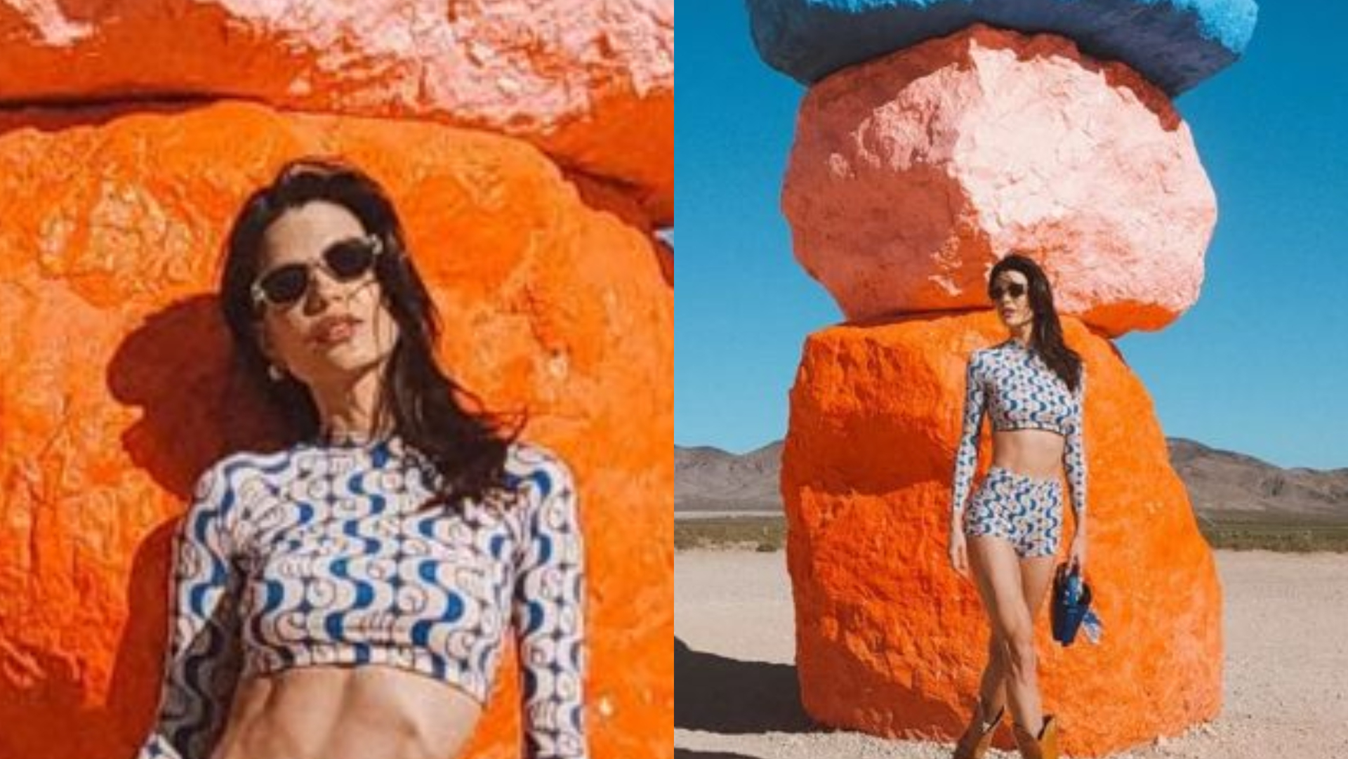De shortinho e cropped, Vitória Strada ostenta cinturinha em fotos na Califórnia: ”Poderosa”