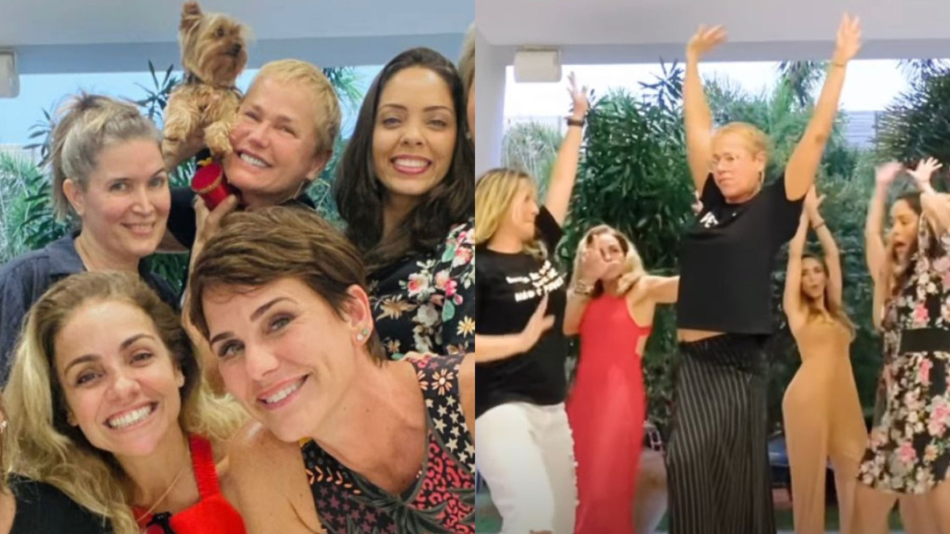 Em momento nostálgico, Xuxa dança com as Paquitas: “Quando a turma de se encontra”