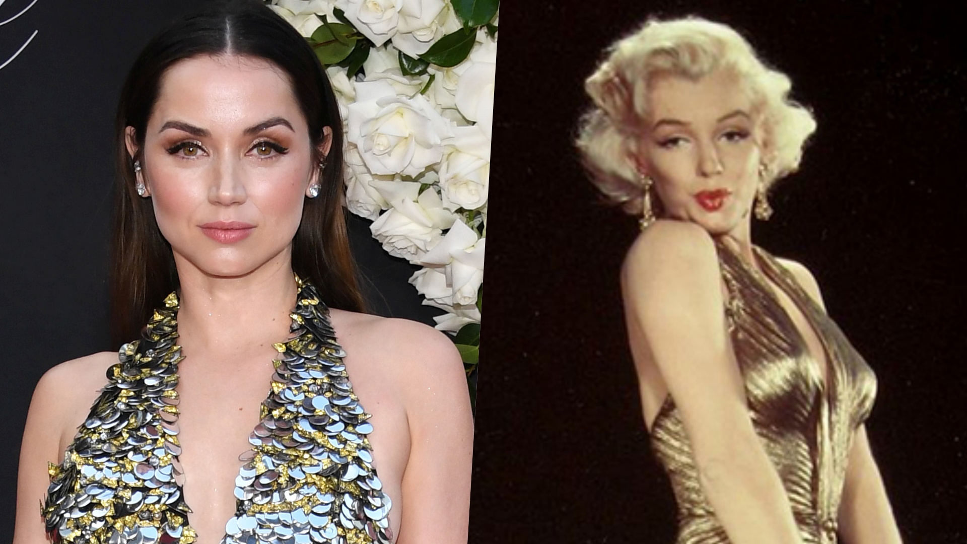 Ana de Armas recria tendência clássica e icônica de Marilyn Monroe em première