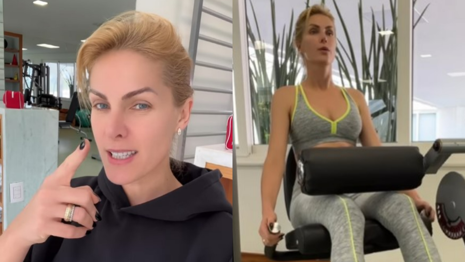 Usando um top decotado, Ana Hickmann esbanja boa forma durante malhação: ”Linda!”