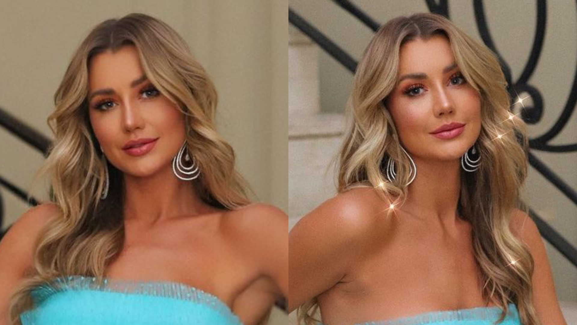 Ana Paula Siebert aposta em vestido tomara que caia e web compara: ”Cinderela ou Elsa?”