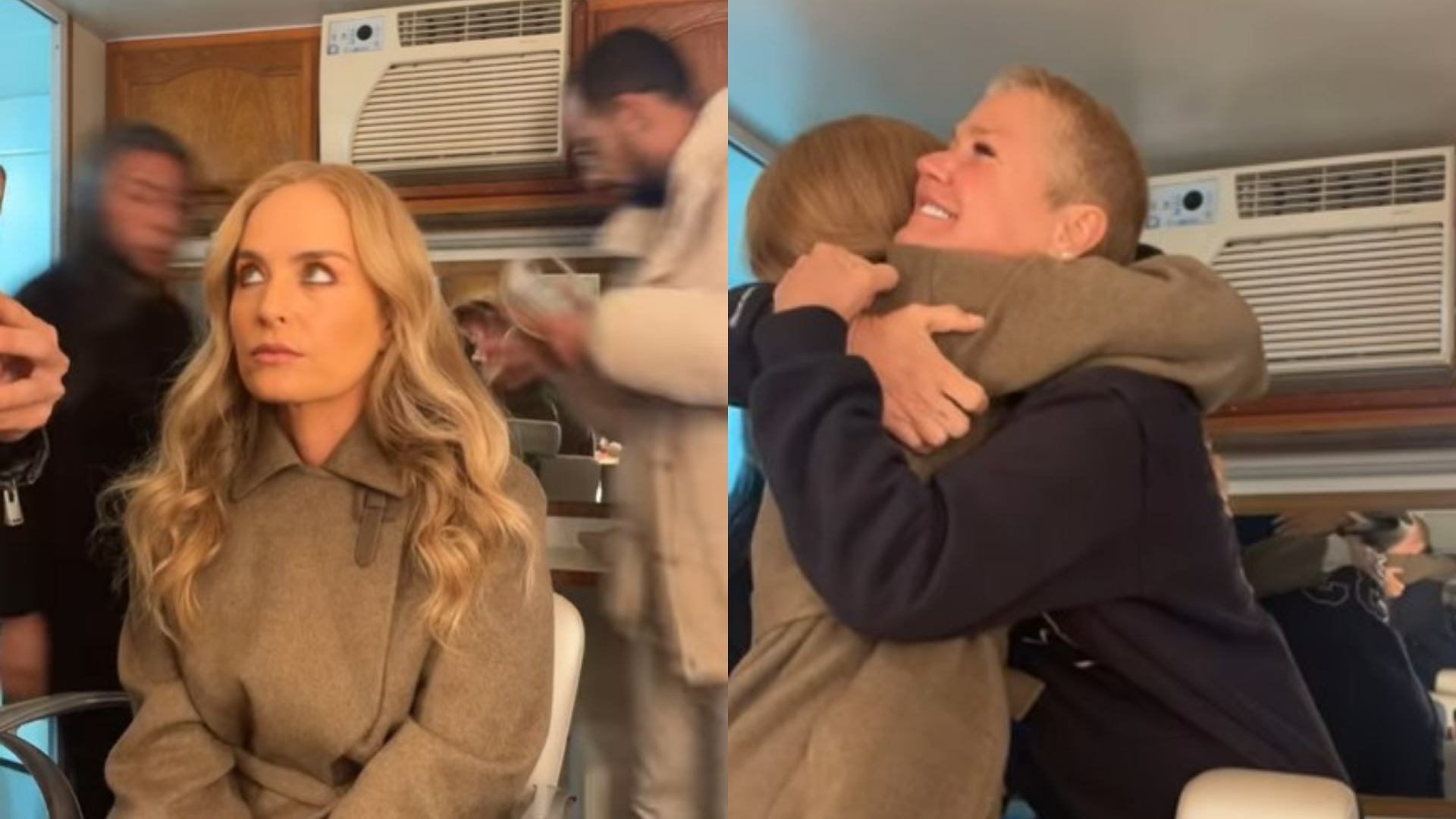 Angélica recebe Xuxa no camarim de série que estão gravando juntas: ”Visita surpresa”