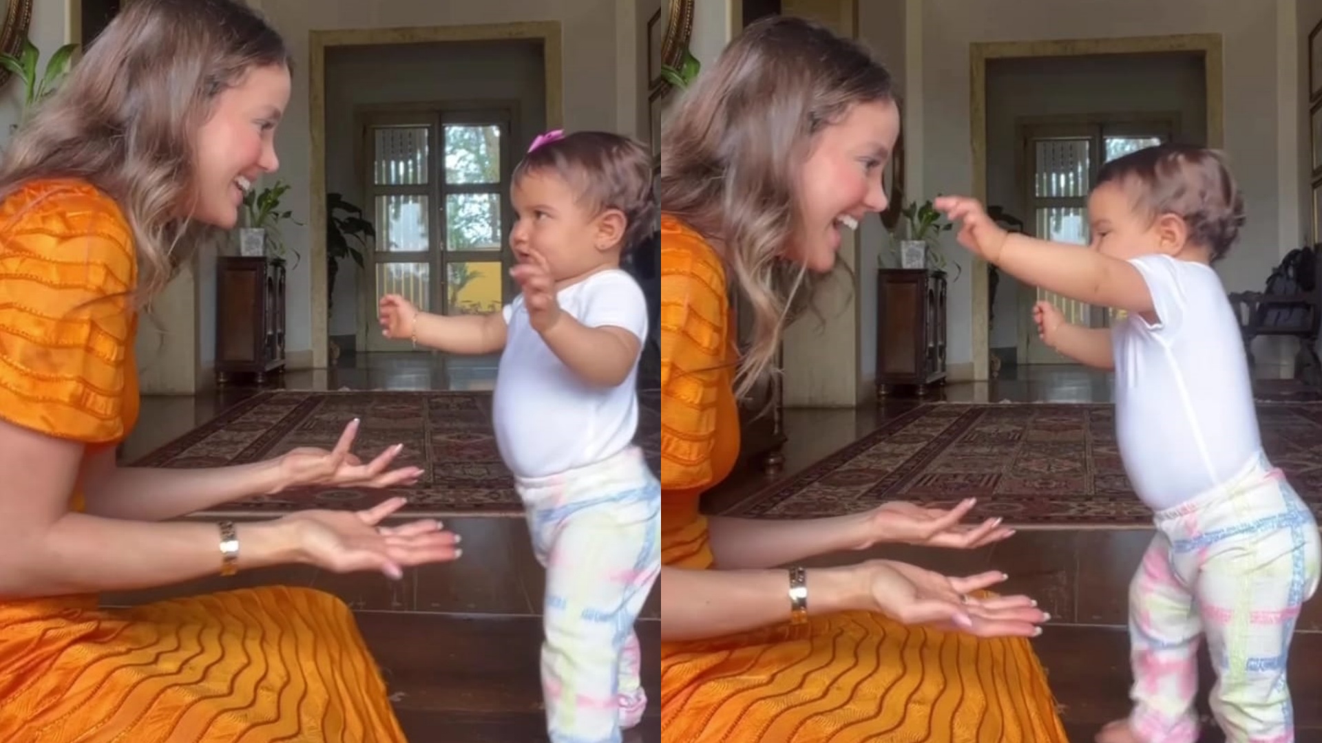 Biah Rodrigues encanta ao mostrar a filha dando os primeiros passos