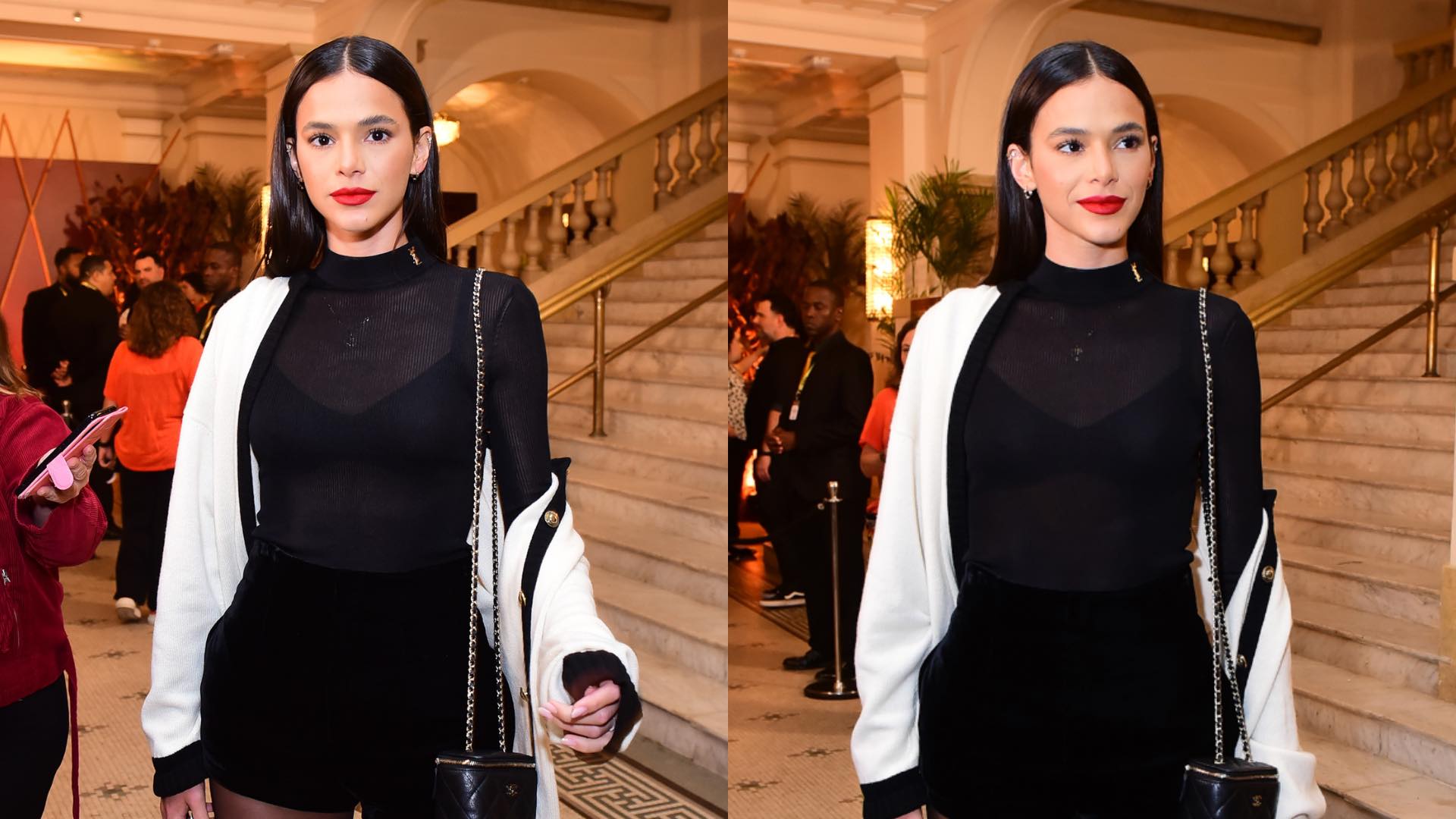 Bruna Marquezine marca presença em evento no Rio de Janeiro e esbanja beleza com a produção