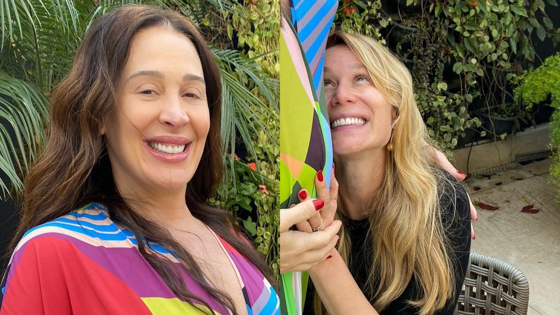 Grávida, Claudia Raia recebe abraço de Mariana Ximenes: “Amor de irmãos”