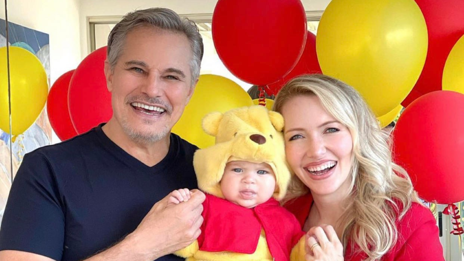 Edson Celulari e Karin Roepke celebram 7 meses da filha com festinha temática