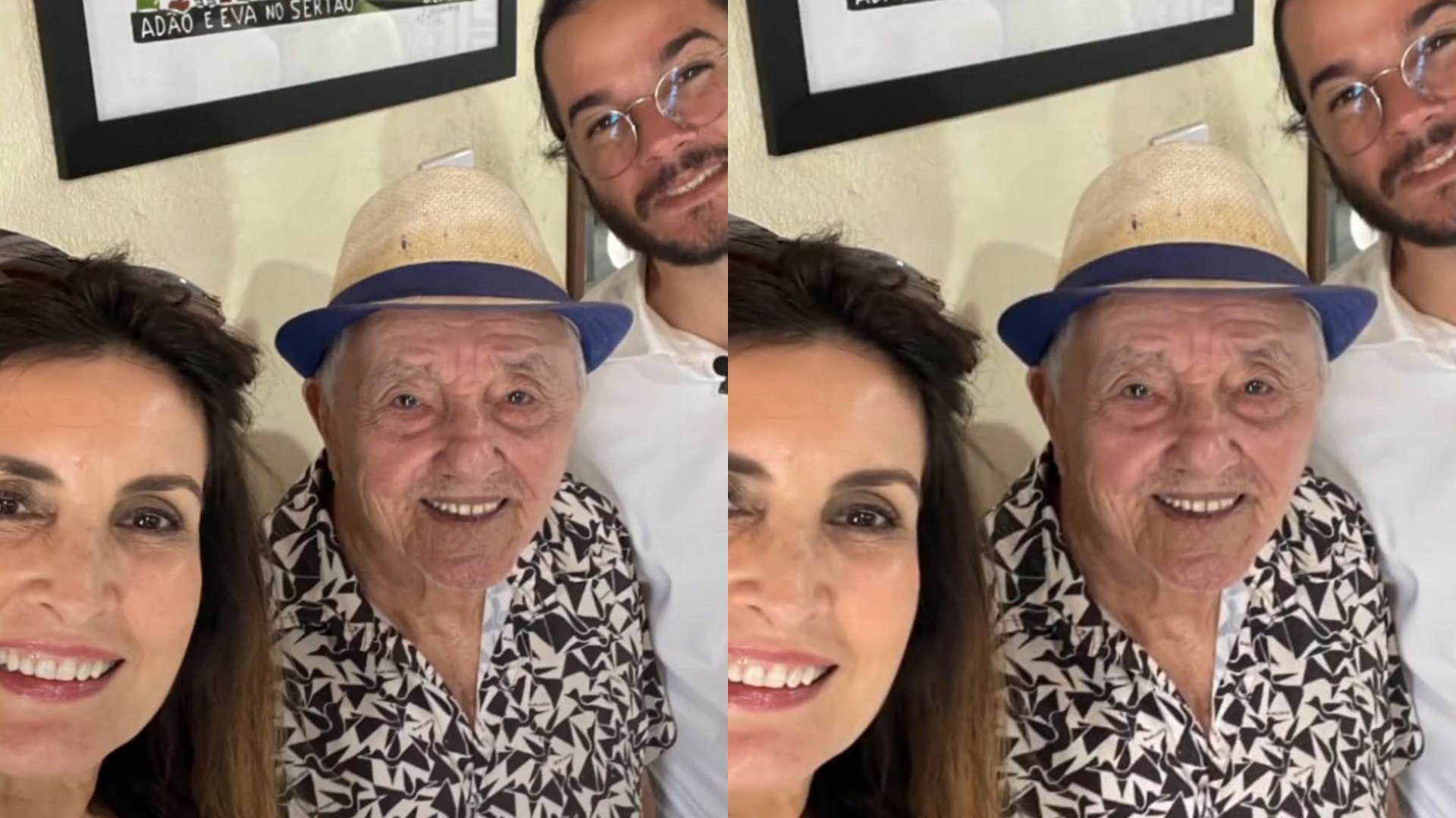 Fátima Bernardes e Túlio Gadêlha se encontram com J. Borges e tietam o artista