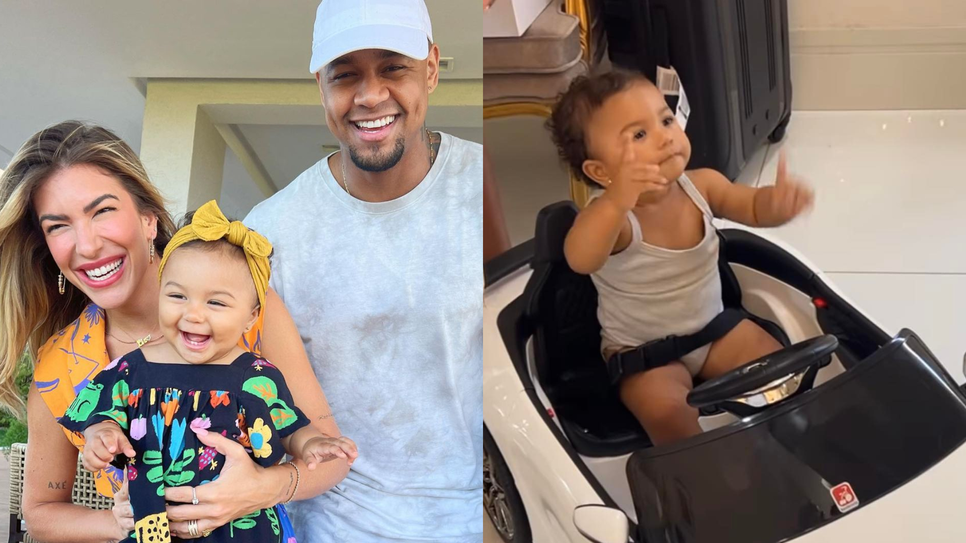 Filha de Lore Improta e Léo Santana ganha carro de R$ 3 mil de Thaynara OG