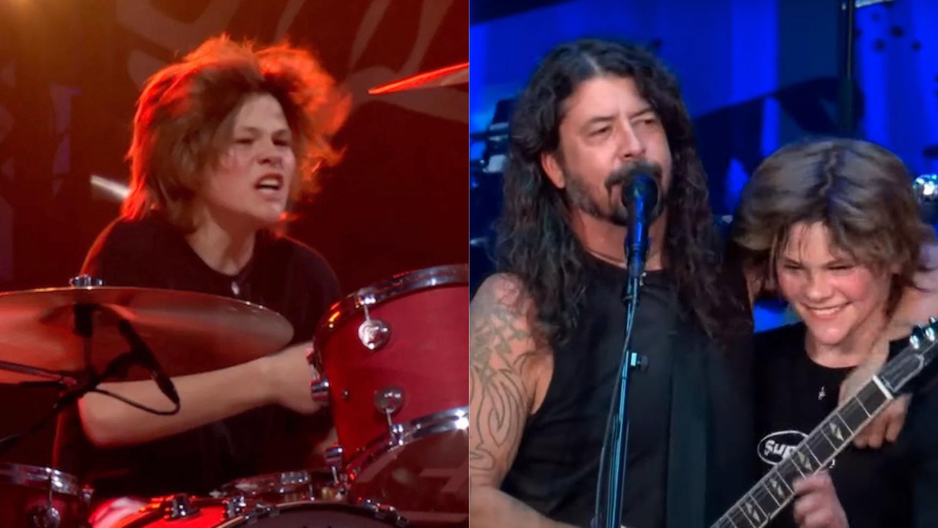 Filho de Taylor Hawkins toca bateria ao lado da banda Foo Fighters em homenagem ao pai