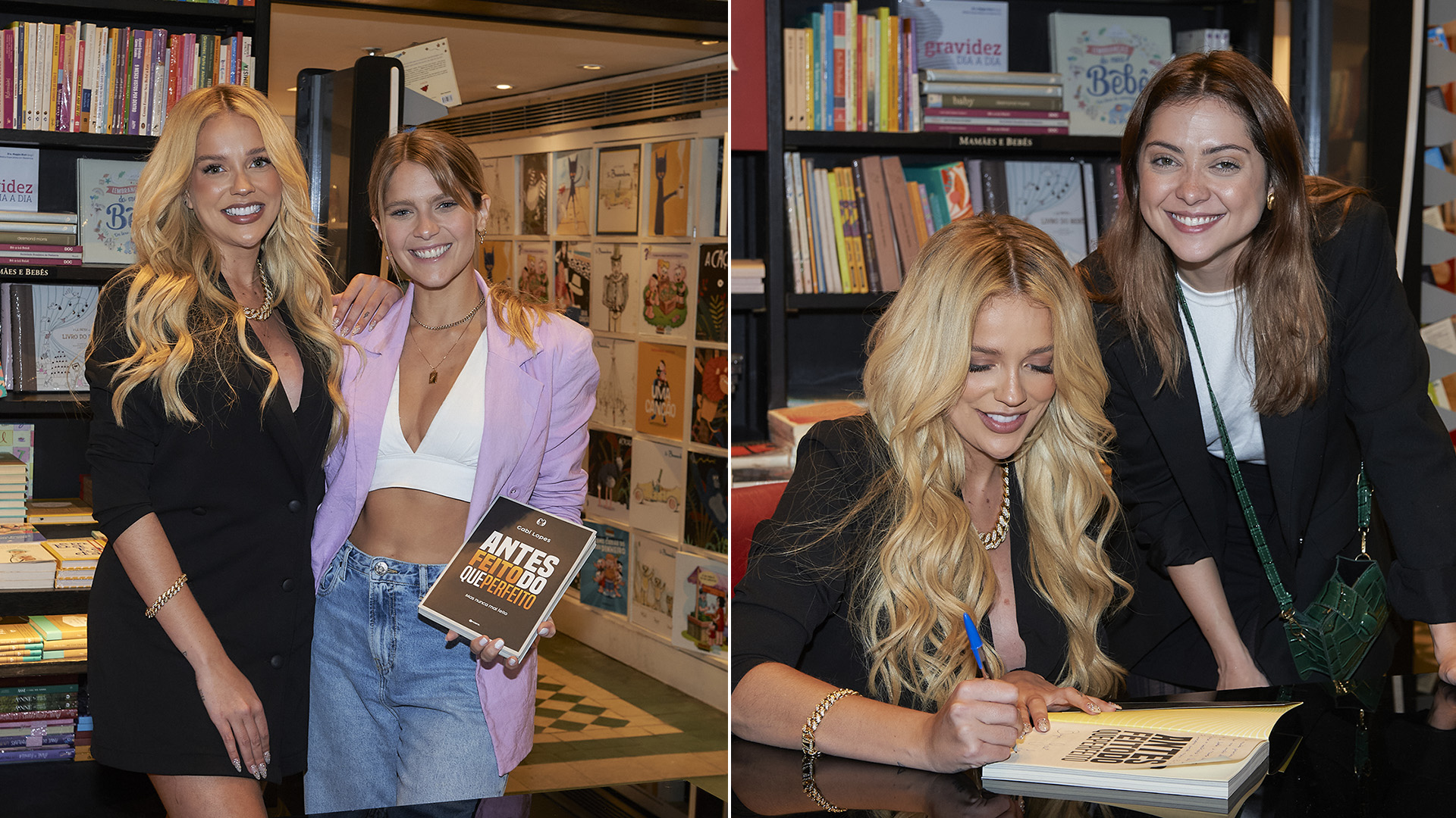 Gabi Lopes recebe famosos na sessão de autógrafos do seu livro