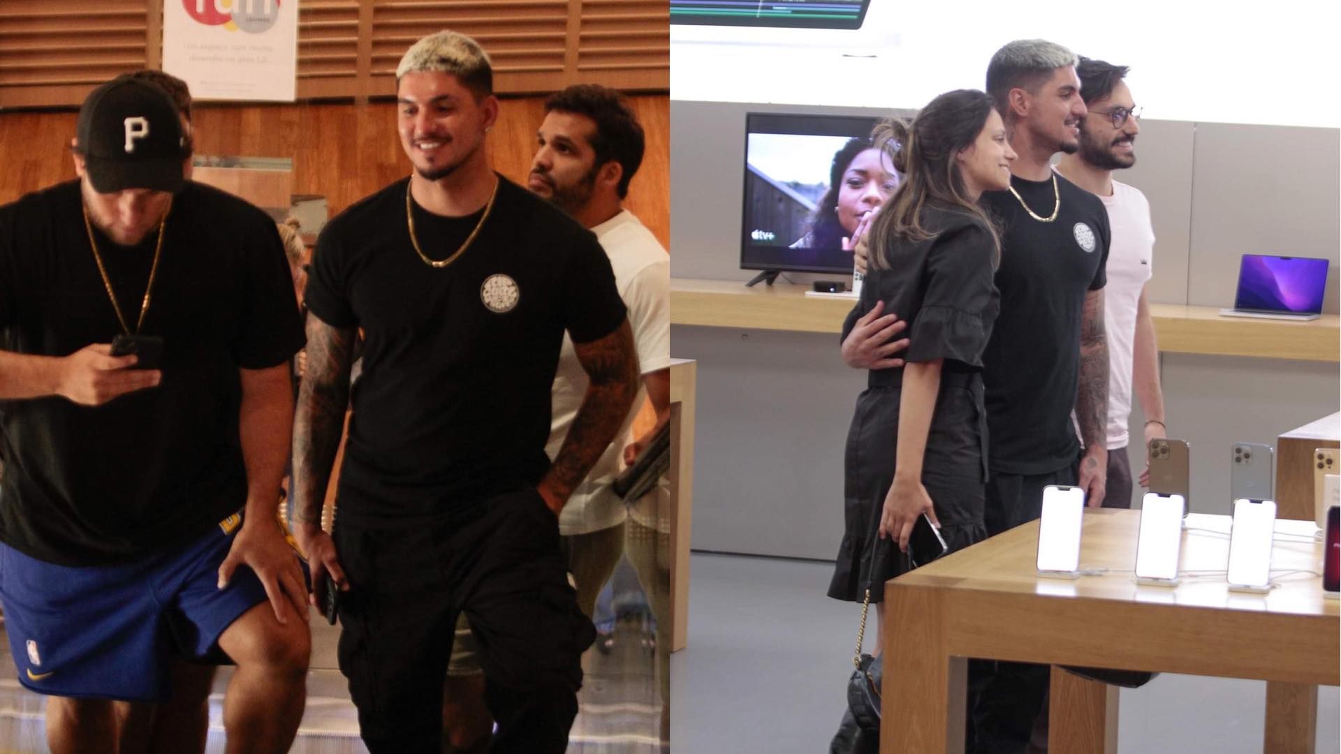 Gabriel Medina é tietado por fãs durante passeio em shopping no Rio
