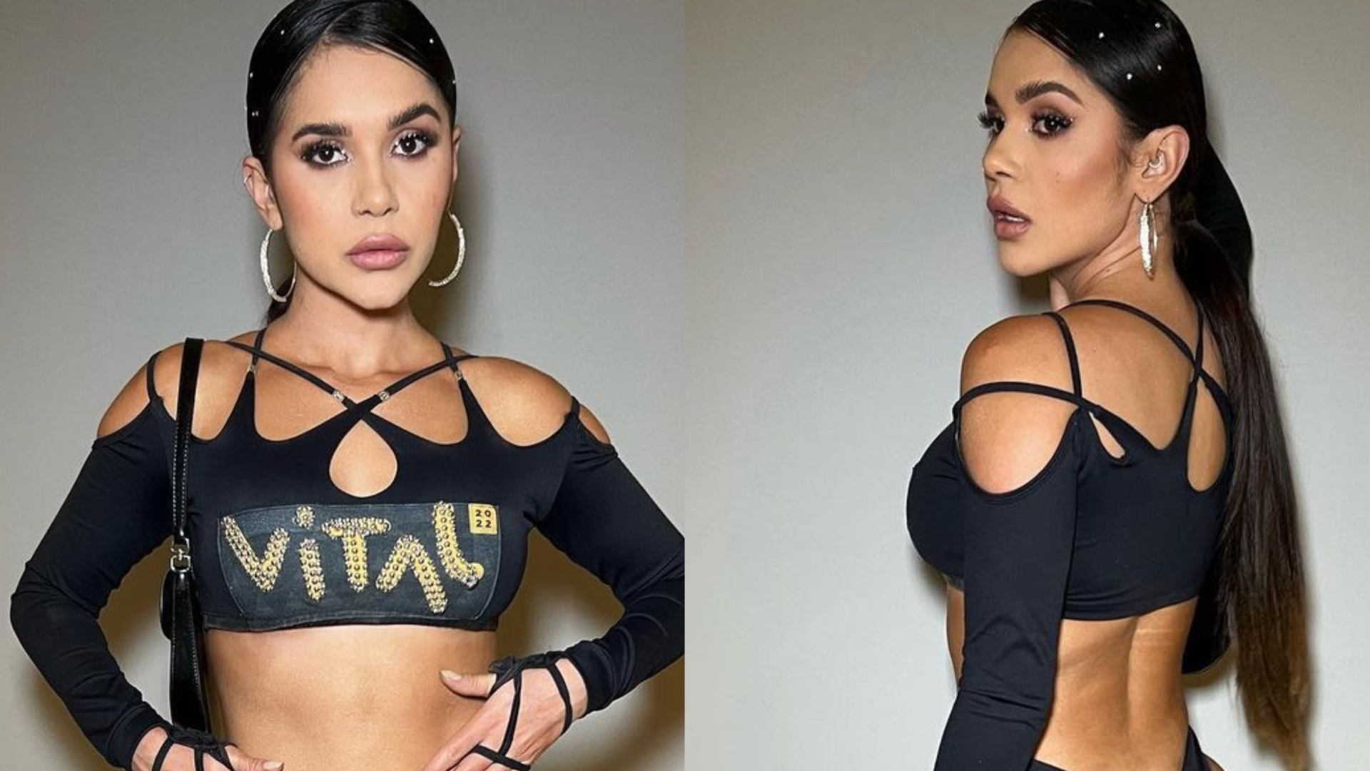 De look todo recortado, Gizelly Bicalho mostra o bumbum e quase revela demais: ”Furacão”