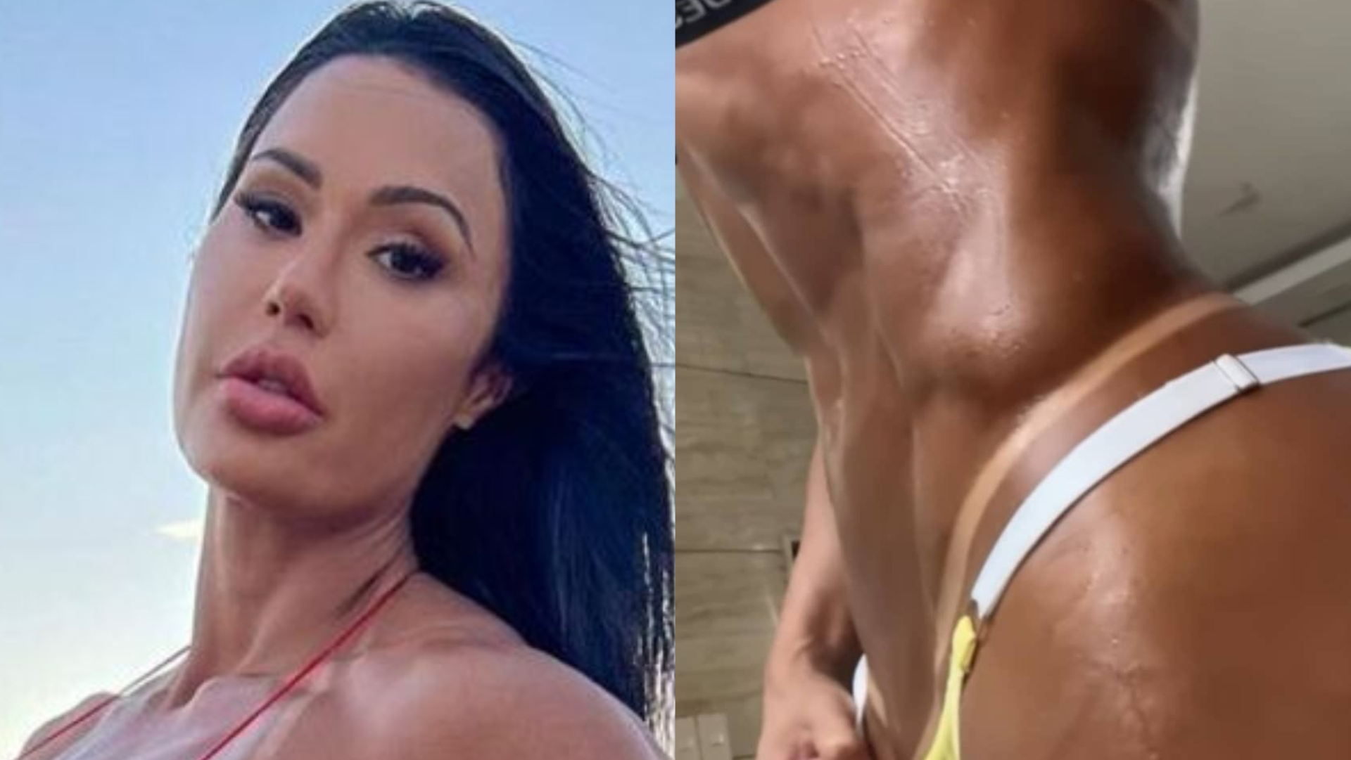 De calcinha e sutiã, Gracyanne Barbosa ostenta corpaço todo suado