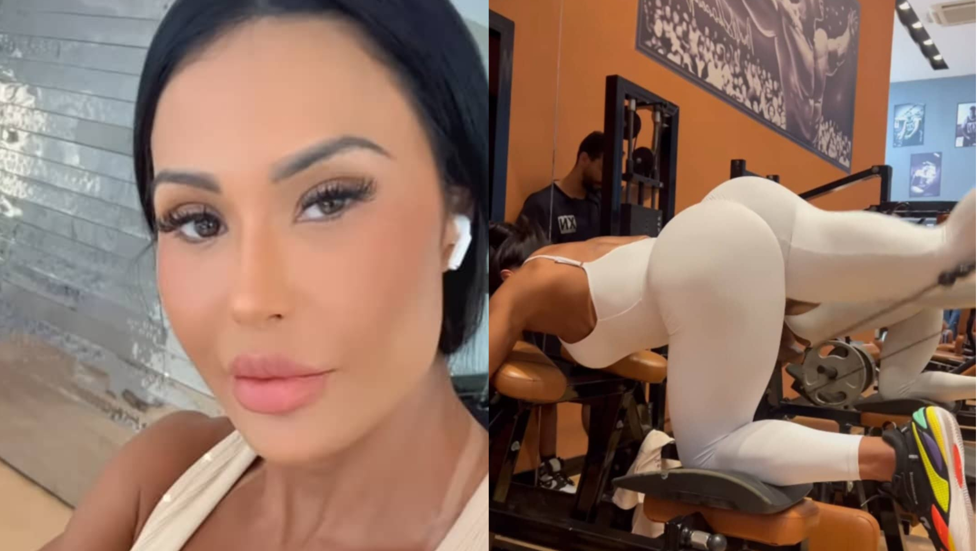 De macacão branco, Gracyanne Barbosa exibe glúteos sem calcinha: ”Bumbum na nuca”