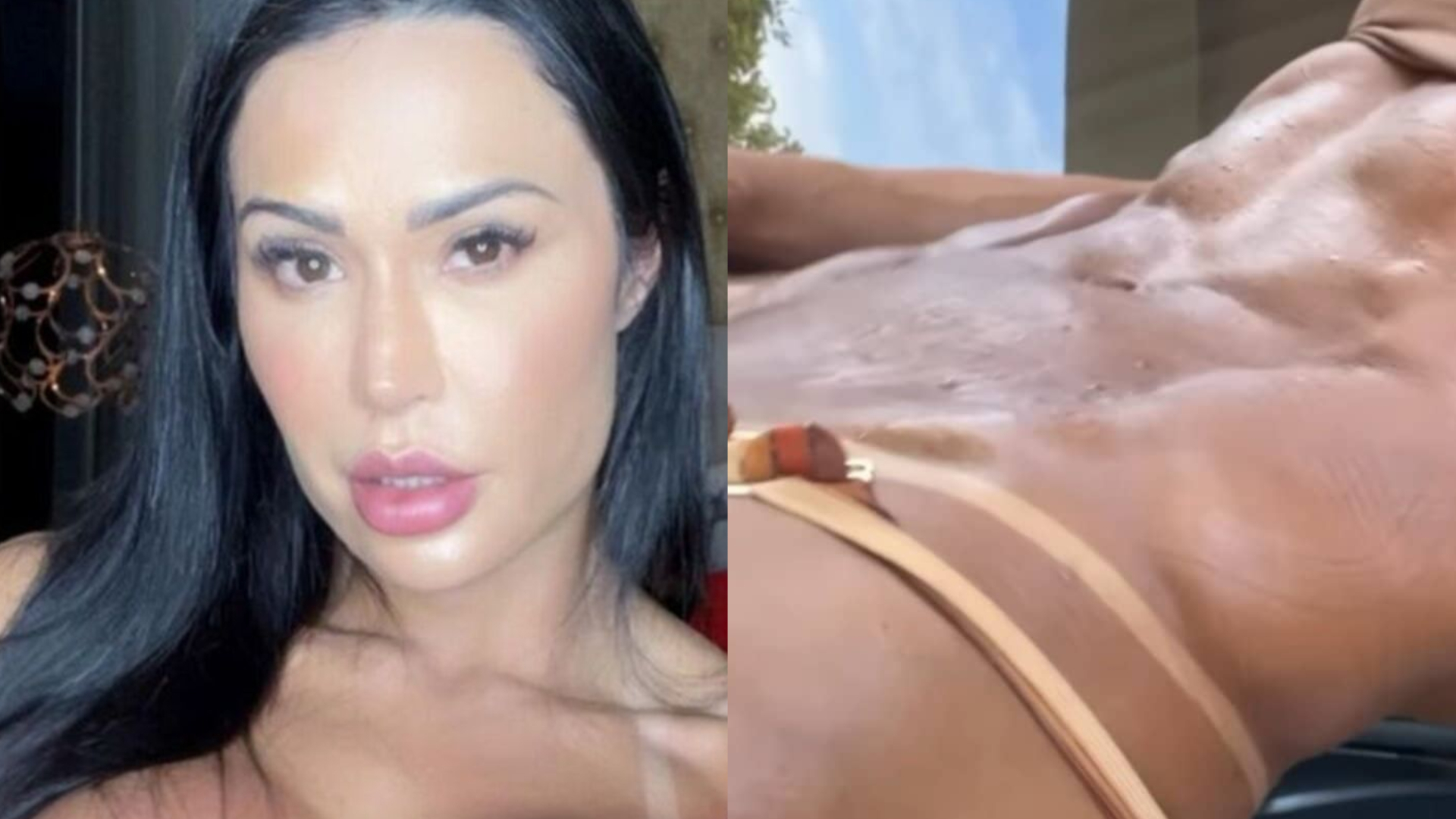 Só de calcinha e top, Gracyanne Barbosa faz selfie toda suada e quase mostra demais