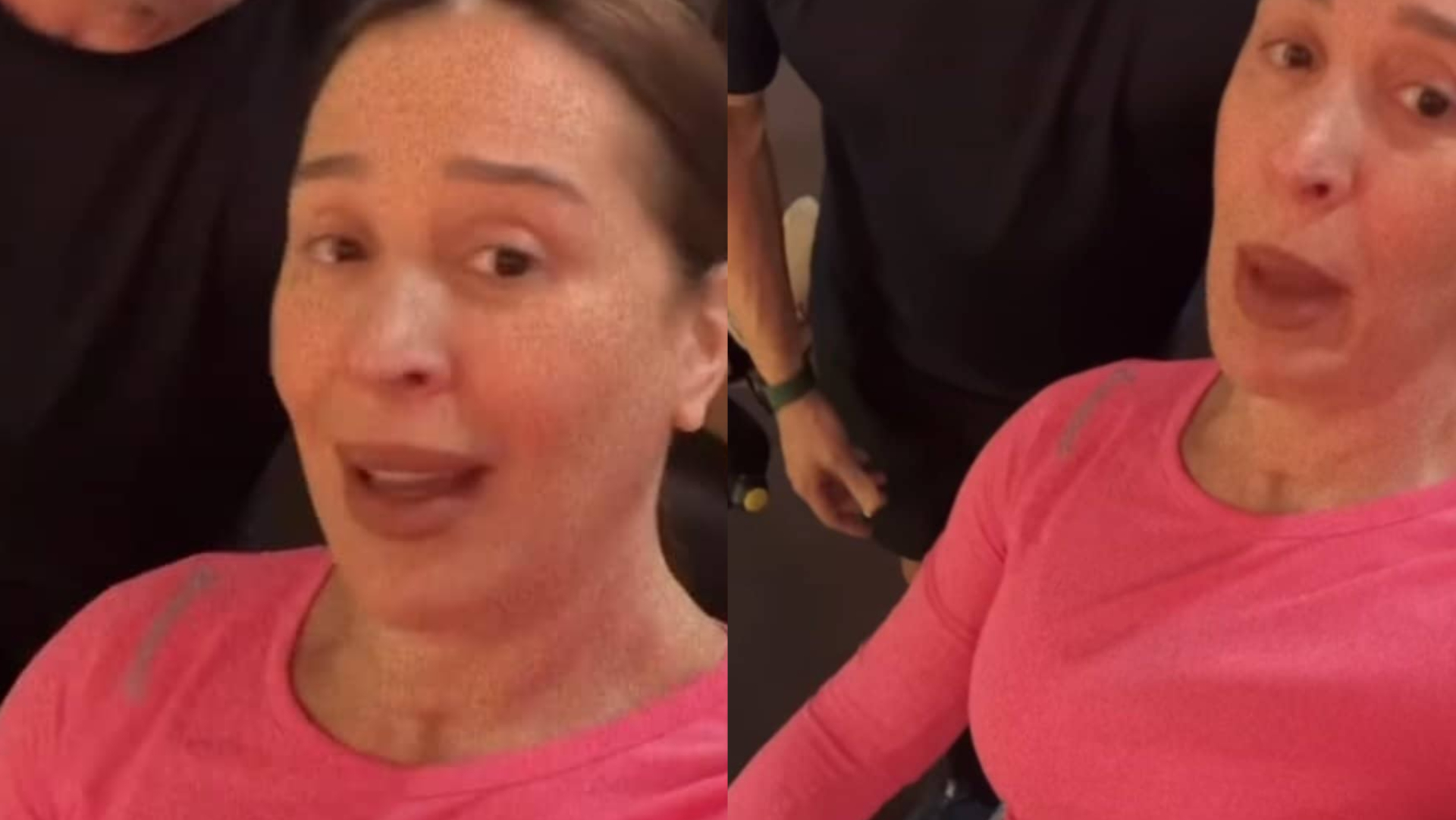 Na academia, Claudia Raia mostra tamanho de sua barriga e impressiona: ”Não tá fácil”