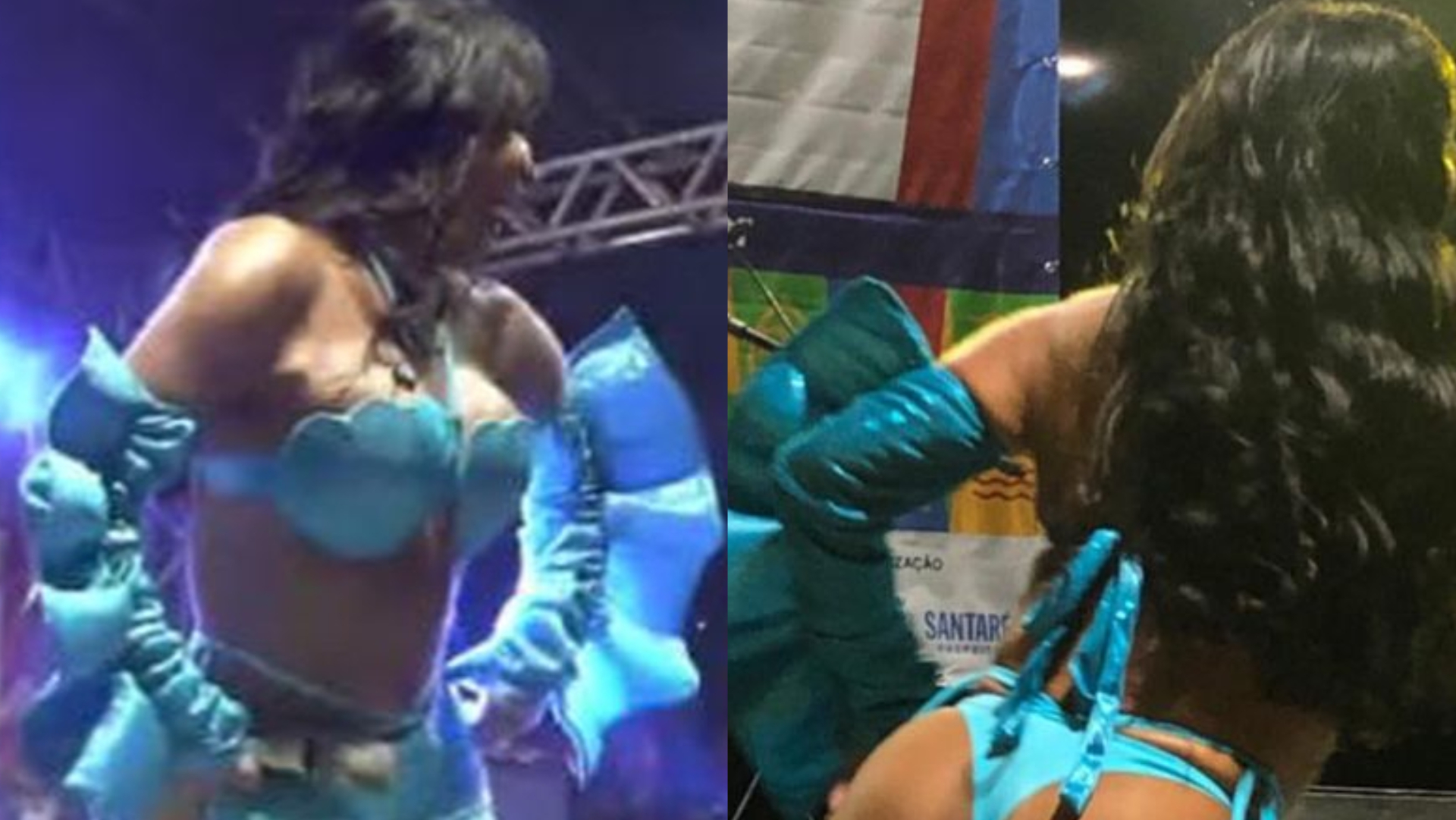 Após plásticas, Gretchen ostenta bumbum e barriga pelados no palco: ”Mulherão”