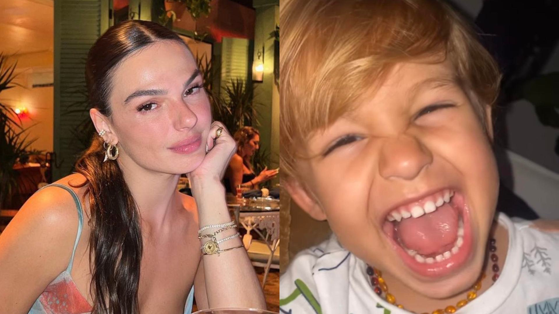Isis Valverde mostra momento de fofura do filho, Rael: ”Beijinho na mamãe”