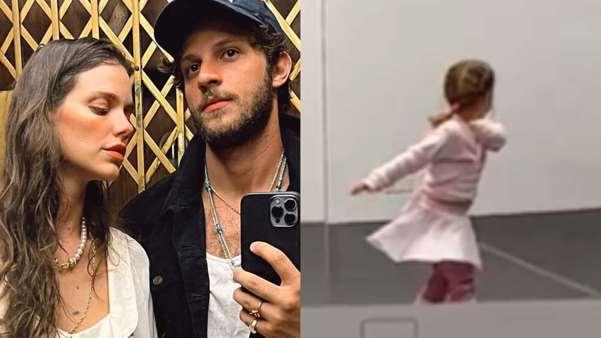 Filha de Laura Neiva e Chay Suede esbanja fofura em aula de dança: ”Bailalinda”