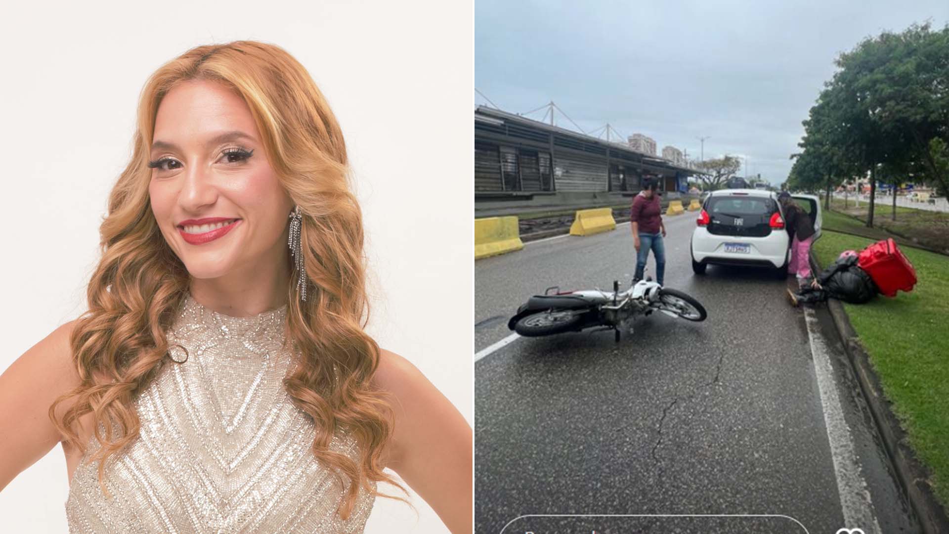 Atriz de Rensga Hits, Lorena Comparato sofre acidente de carro no Rio de Janeiro