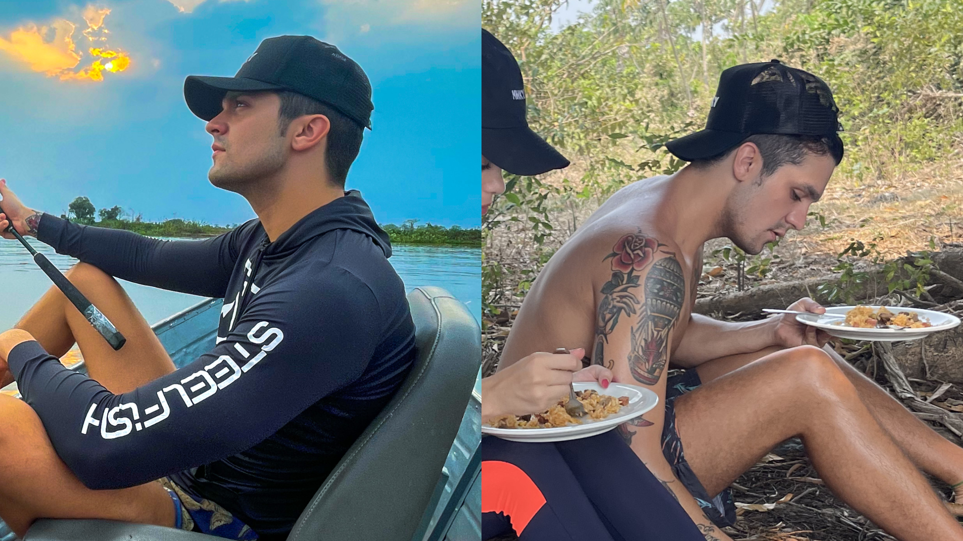 Luan Santana leva a noiva, Izabela Cunha, para conhecer o Pantanal