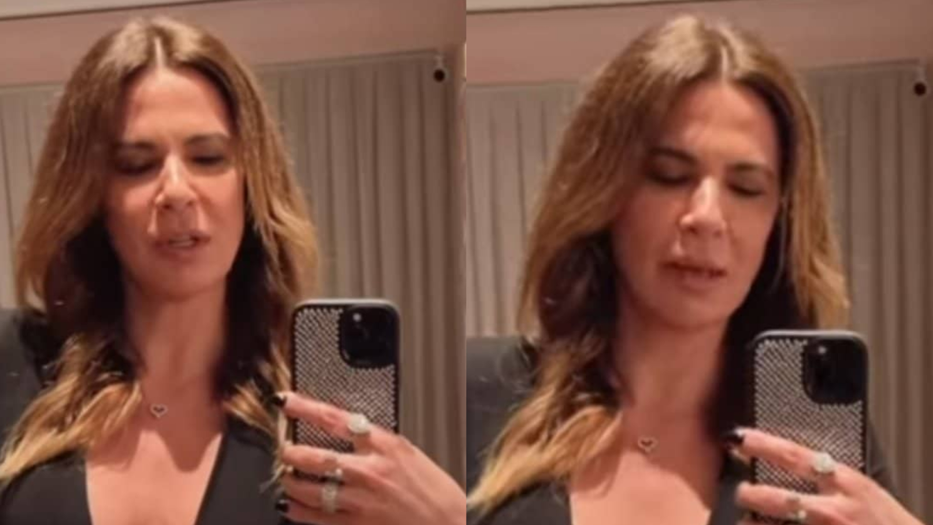 Sem sutiã, Luciana Gimenez quase mostra demais em vestido com decote no limite