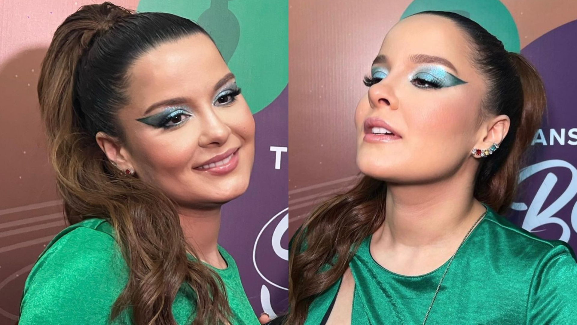 Maiara aposta em vestido verde coladinho e recortado: ”Mulher mais linda”