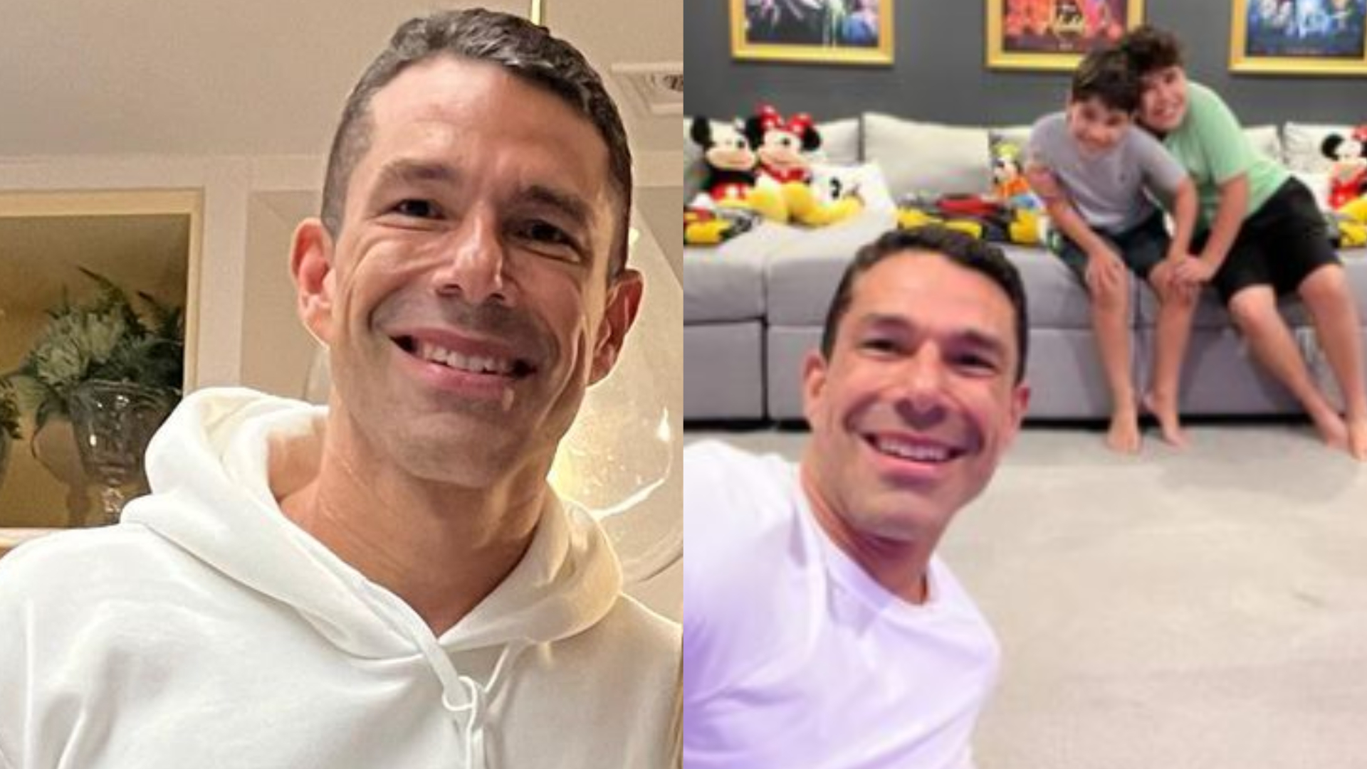 Separado de Wanessa Camargo, Marcus Buaiz encontra os filhos em Orlando