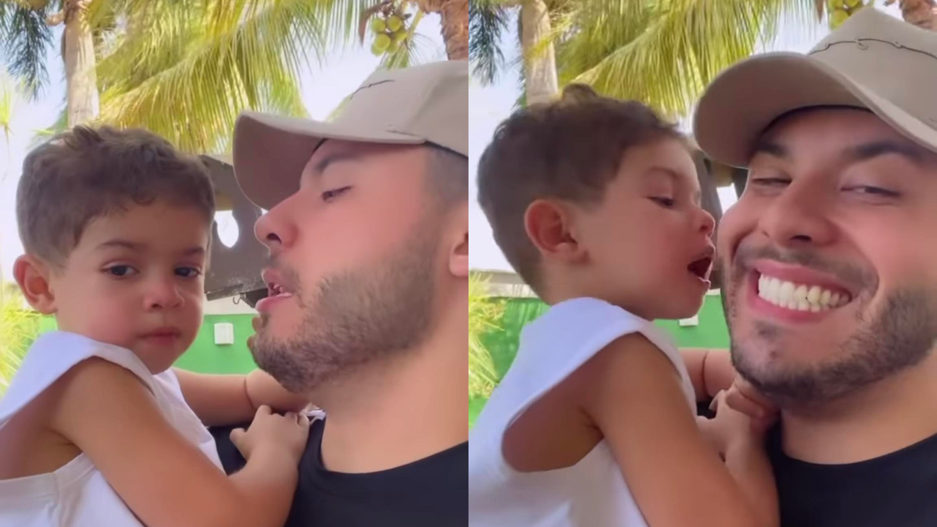 Murilo Huff ganha carícia do filho antes de viajar e encanta: ”Melhor carinho do mundo”