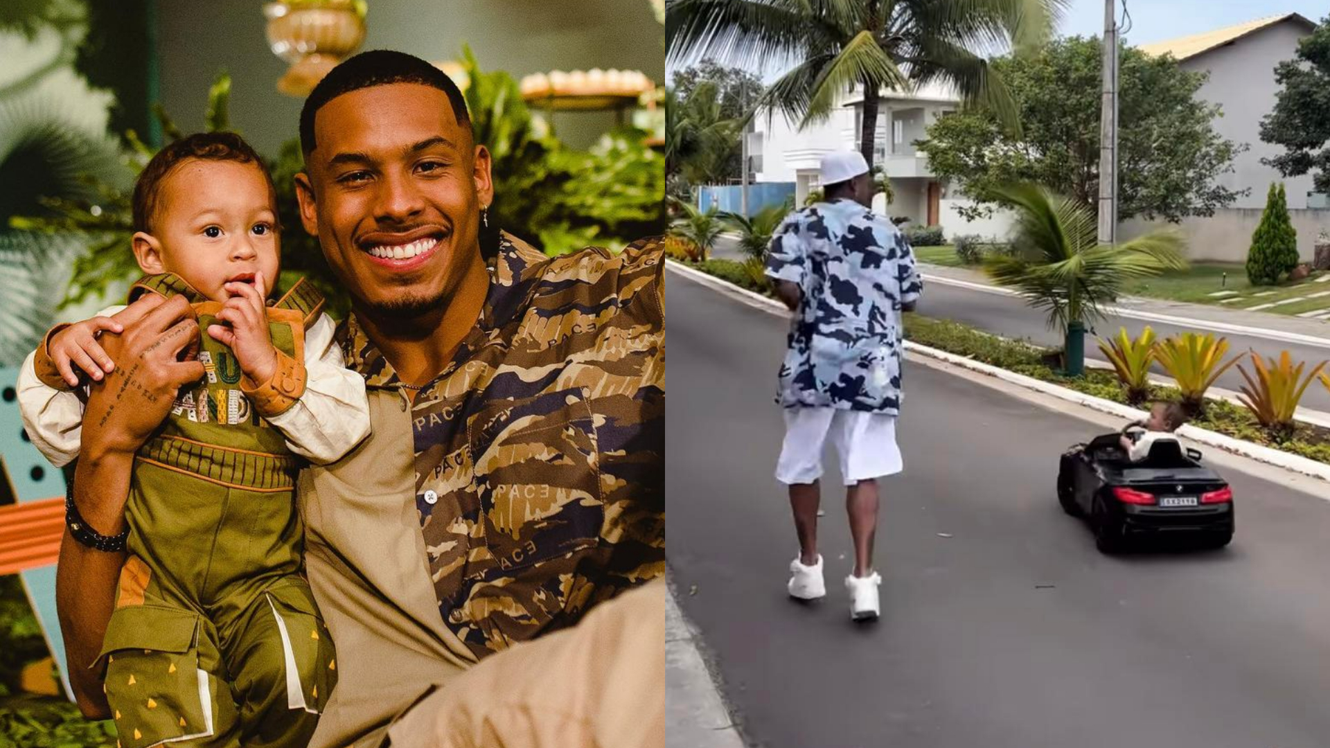 Paulo André exibe filho se divertindo em carrinho elétrico: ”Gosta de velocidade também”