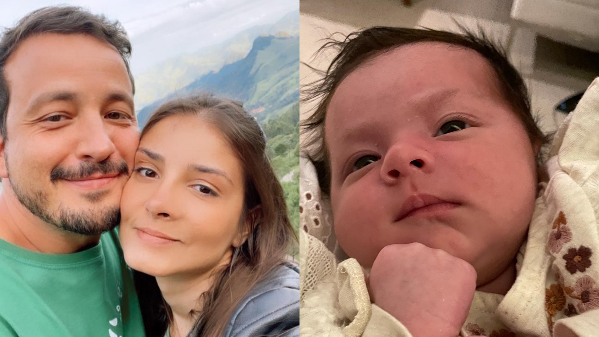 Com fotos encantadoras, Rafael Cortez e Marcella Calhado comemoram primeiro mês da filha