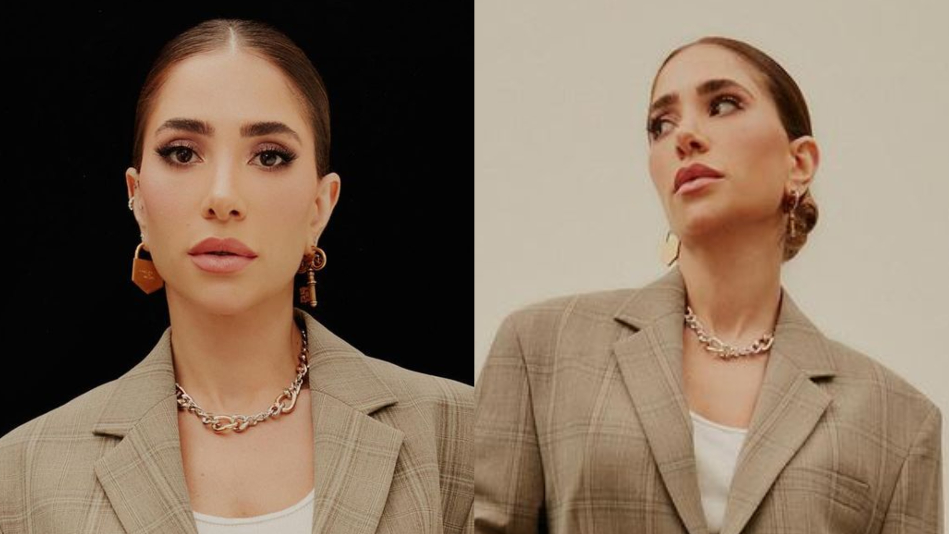 De blazer, Romana Novais esbanja elegância com look bege: ”Um luxo”
