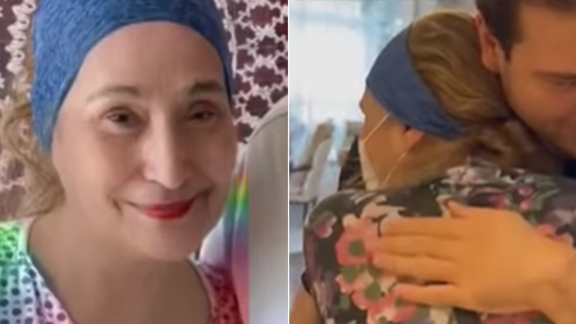 Sonia Abrão aparece com o filho ao deixar o hospital