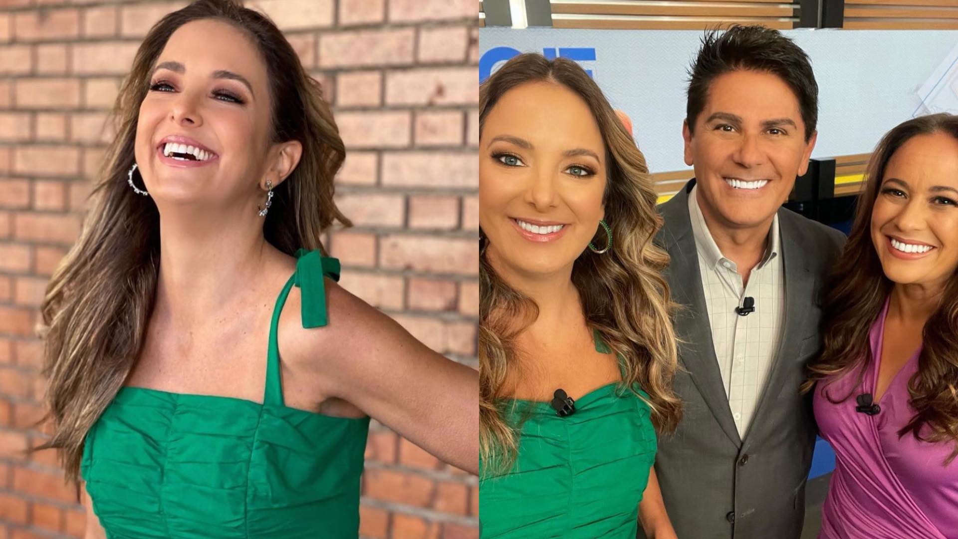 Ticiane Pinheiro exibe look fashion e posa ao lado dos parceiros de trabalho: “Sextou”