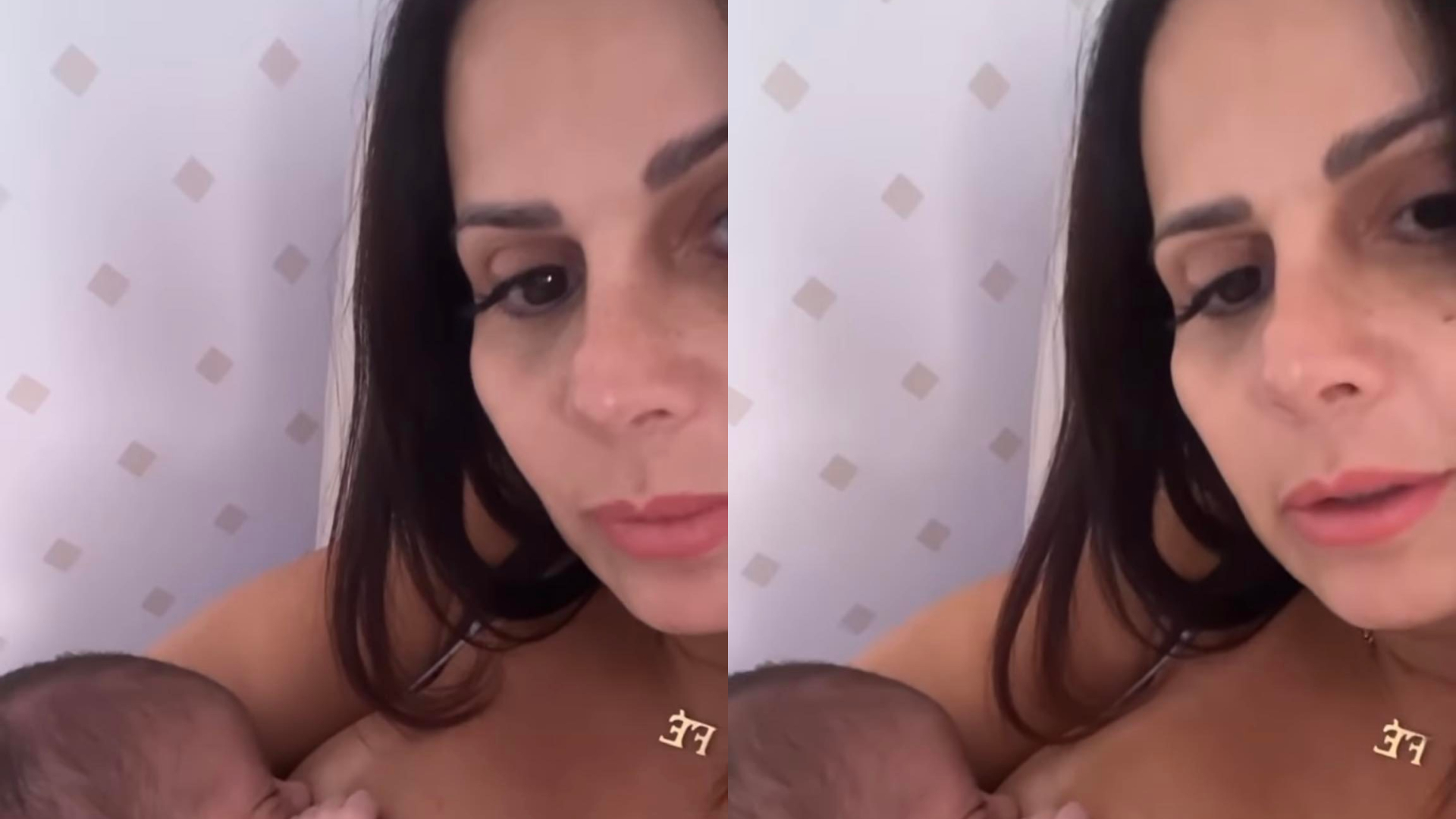 Viviane Araujo revela detalhe da amamentação do filho e impressiona: ”Não deixa mexer”