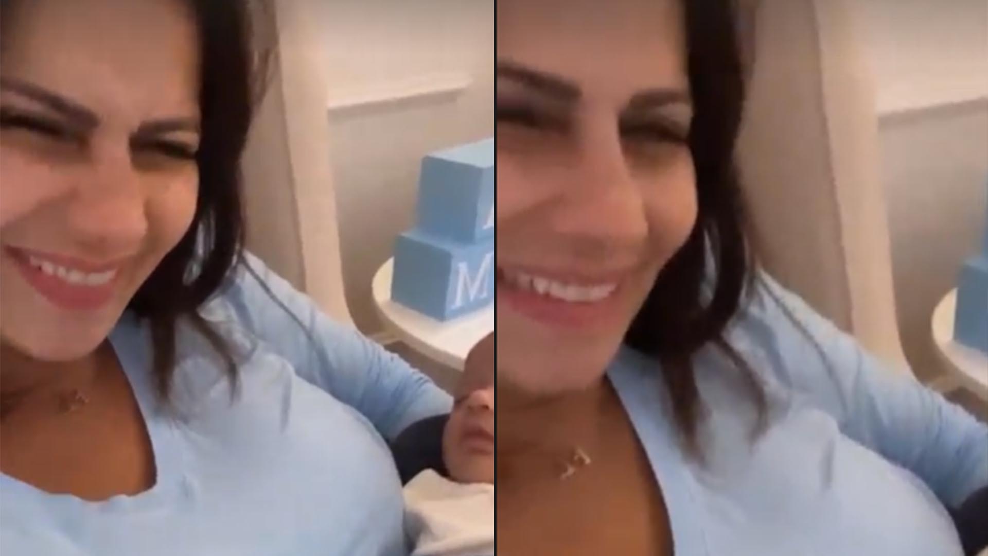 Viviane Araujo se derrete ao mostrar o filho dormindo no seu colo