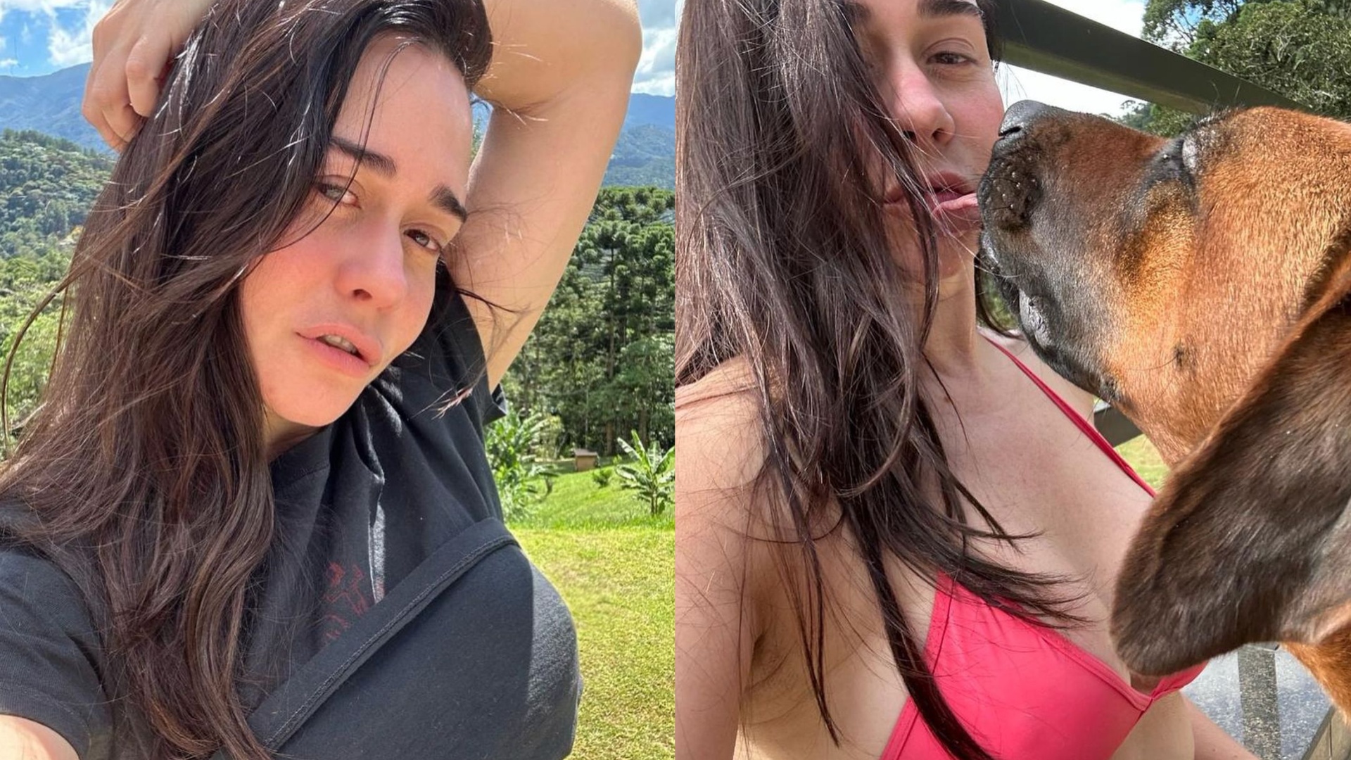 Alessandra Negrini levanta a blusa e dá show de sensualidade: ”Queria ser o cachorro”