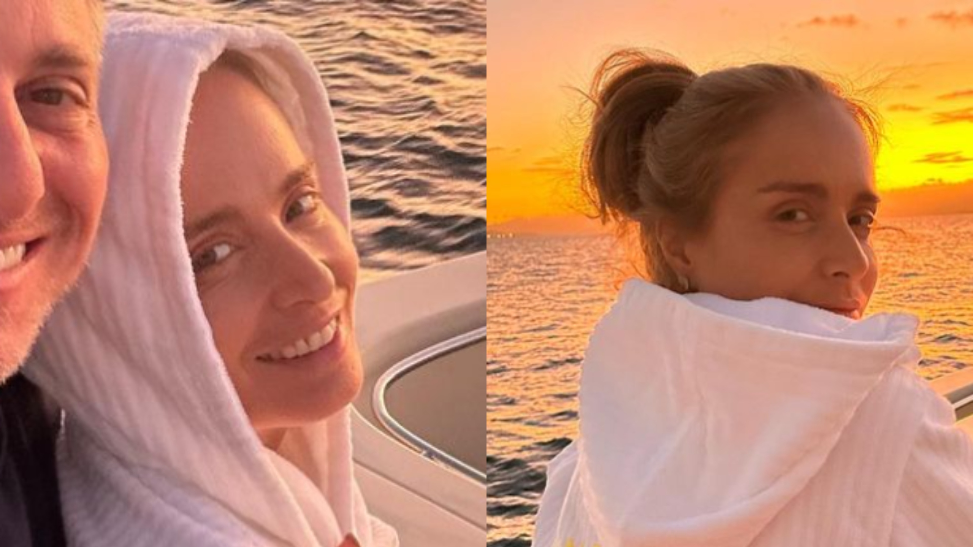 Angélica e Luciano Huck surgem em clima de romance durante passeio de barco: ‘Meu amor’