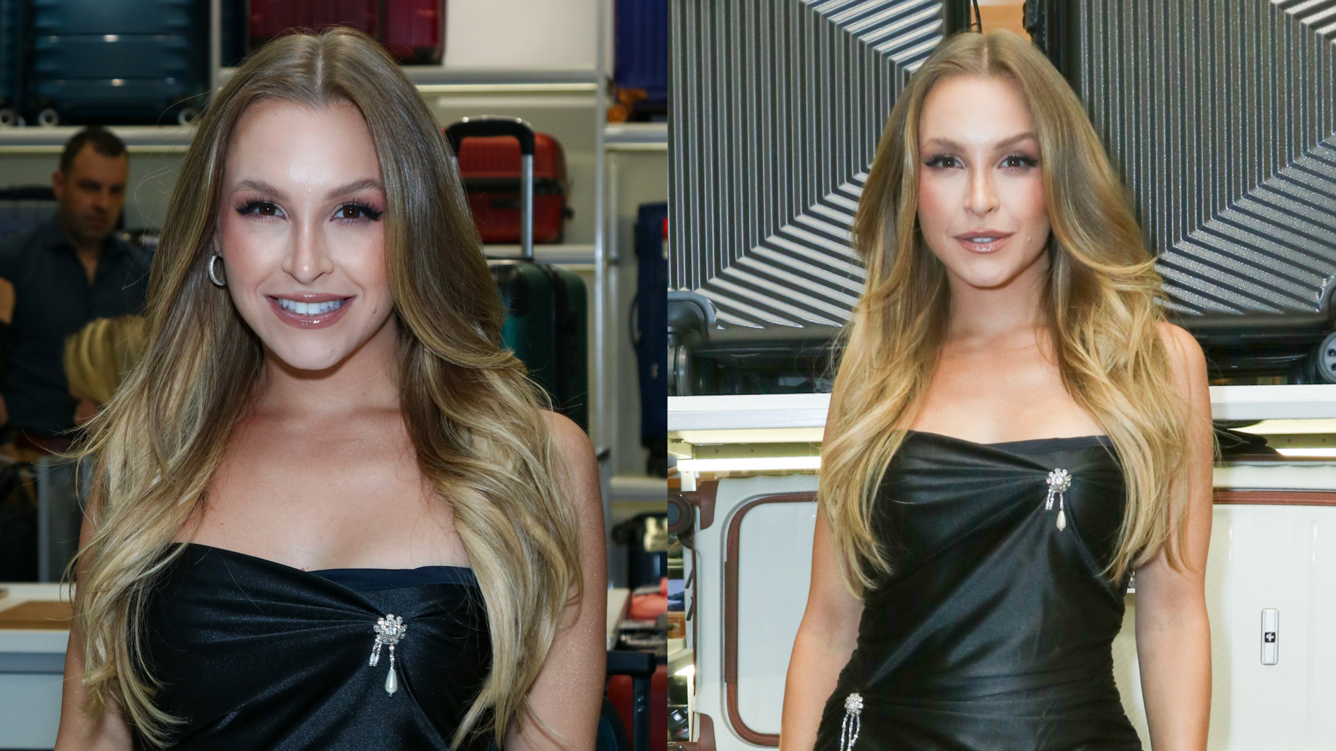De vestido curtinho, Carla Diaz deixa pernões à mostra em evento