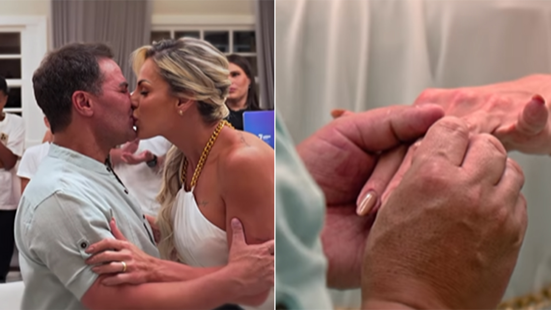 Esposa de Eduardo Costa, Mariana Polastreli exibe vídeo do casamento civil