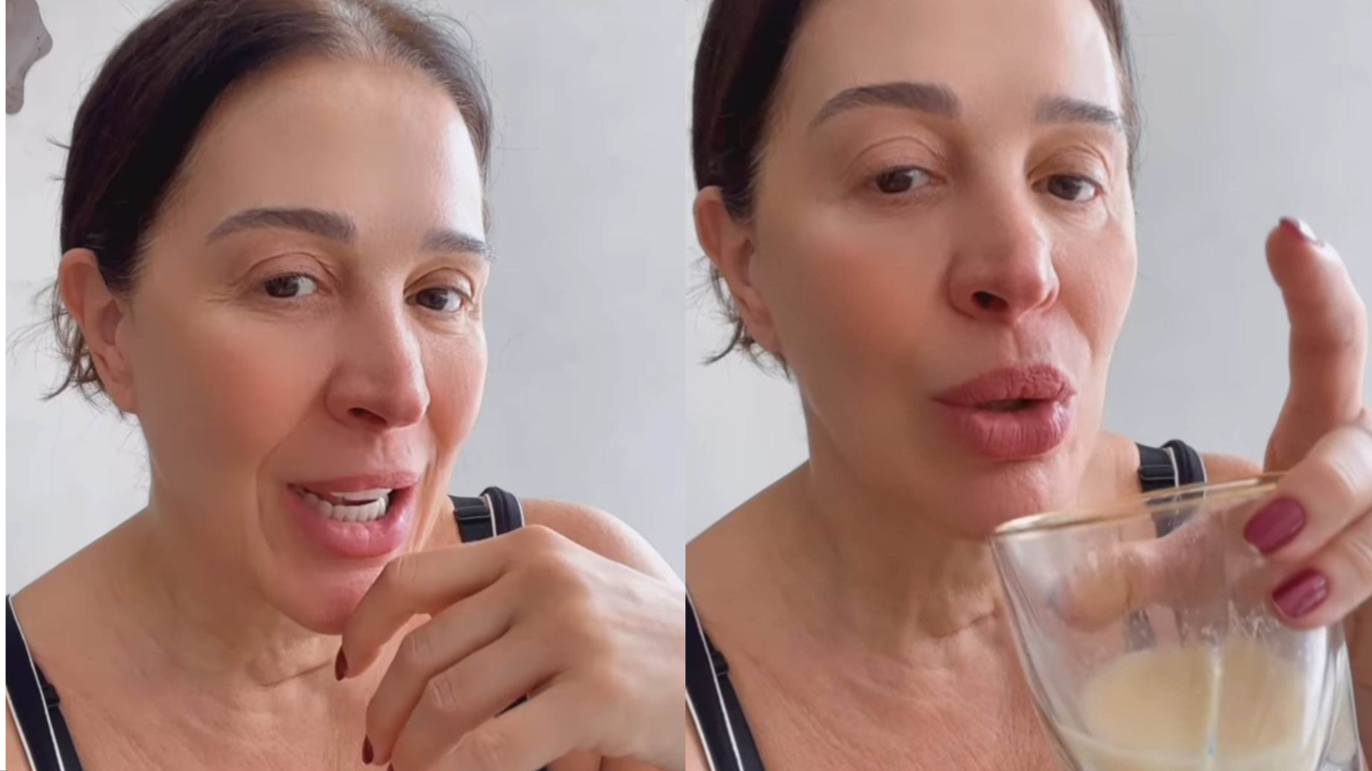 De cara lavada, Claudia Raia revela suco inusitado para tratar problema: ”Batata doce com limão”
