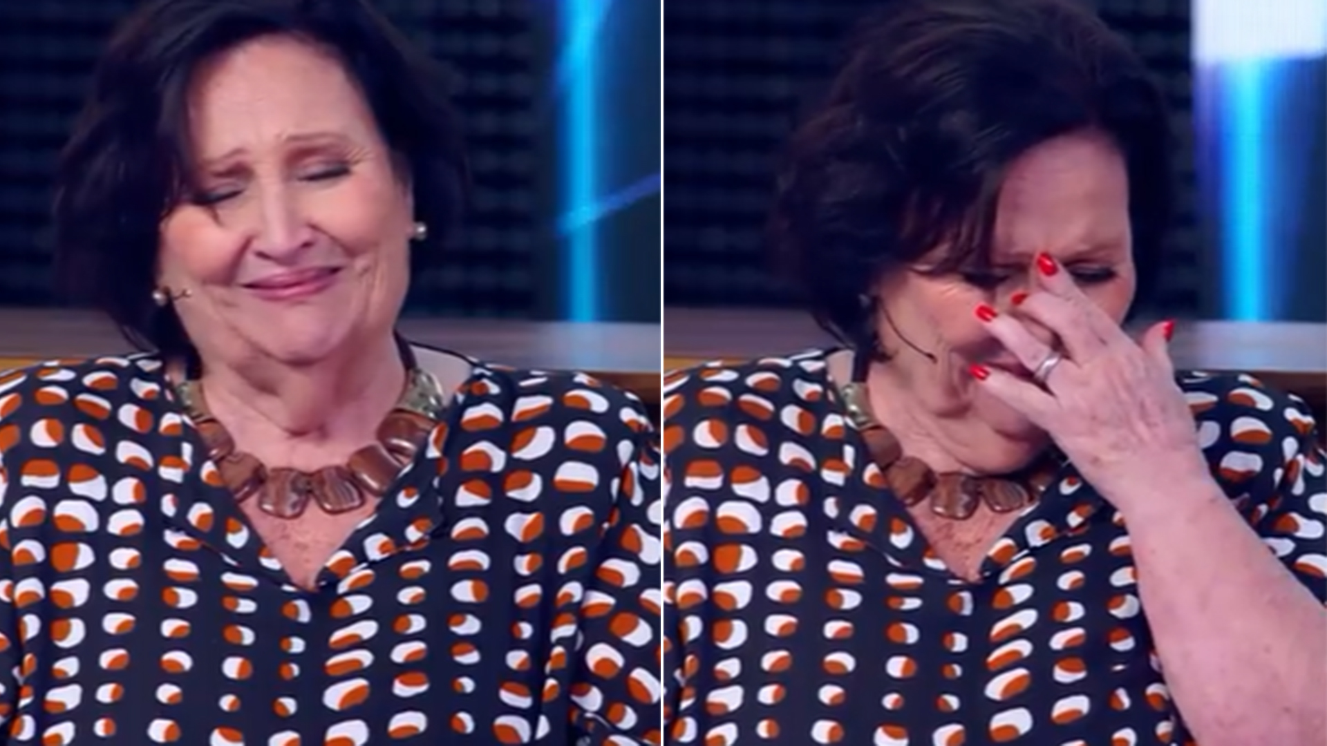 Dona Déa Lúcia cai no choro no palco do Domingão com Huck. Saiba o motivo!