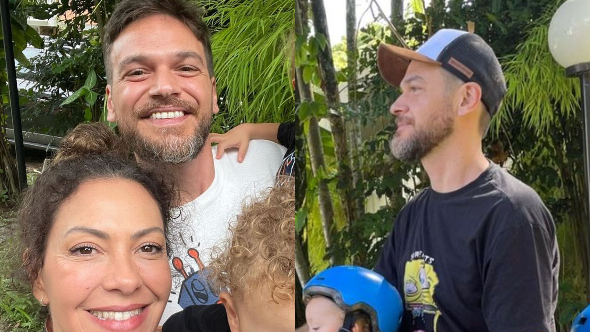 Emílio Dantas encanta ao passear de bicicleta com os gêmeos: “Manhã!”