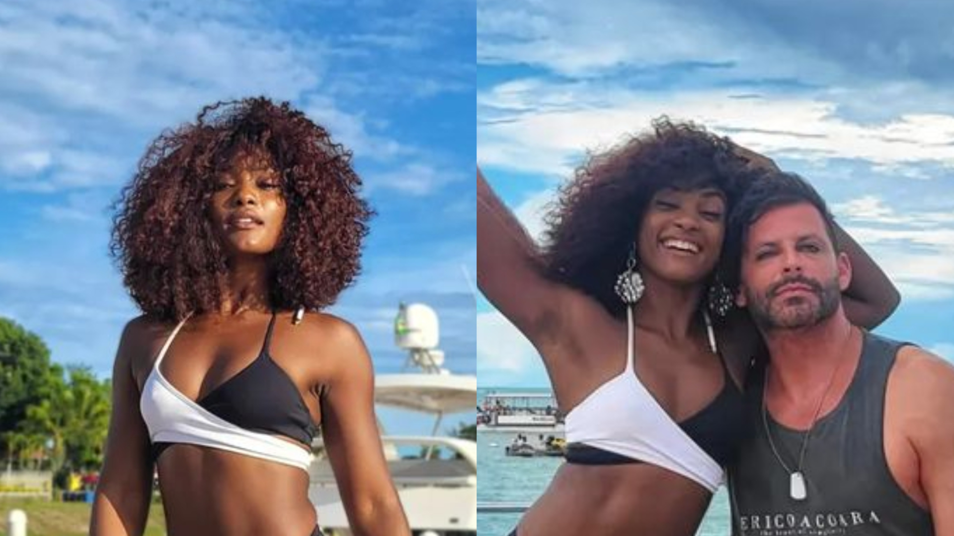 Solteira, Erika Januza curte passeio de barco ao lado de Henri Castelli: ”Lugar abençoado”