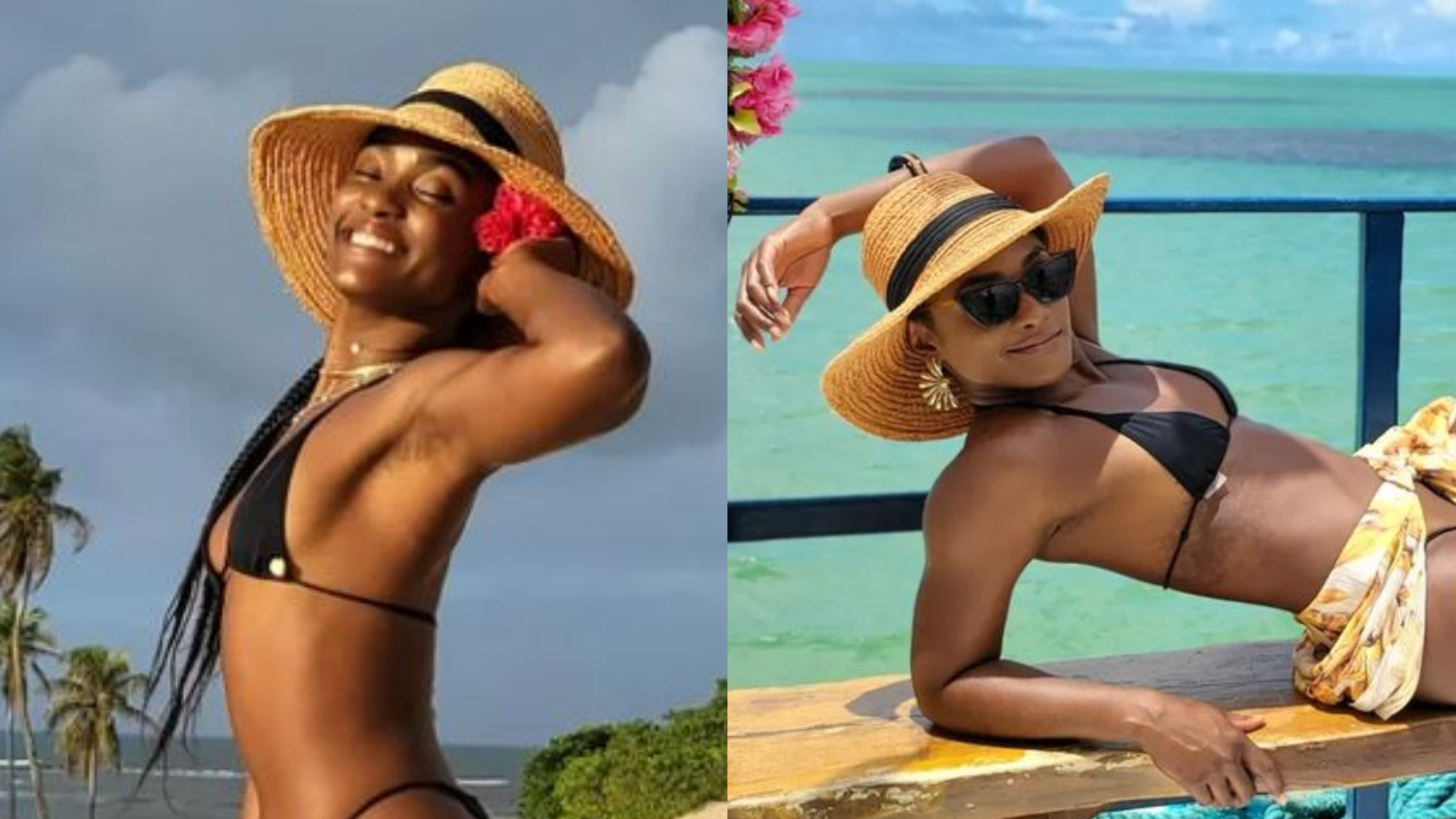 De biquíni fininho, Erika Januza exibe corpão em viagem ao Nordeste: ”Mulherão”