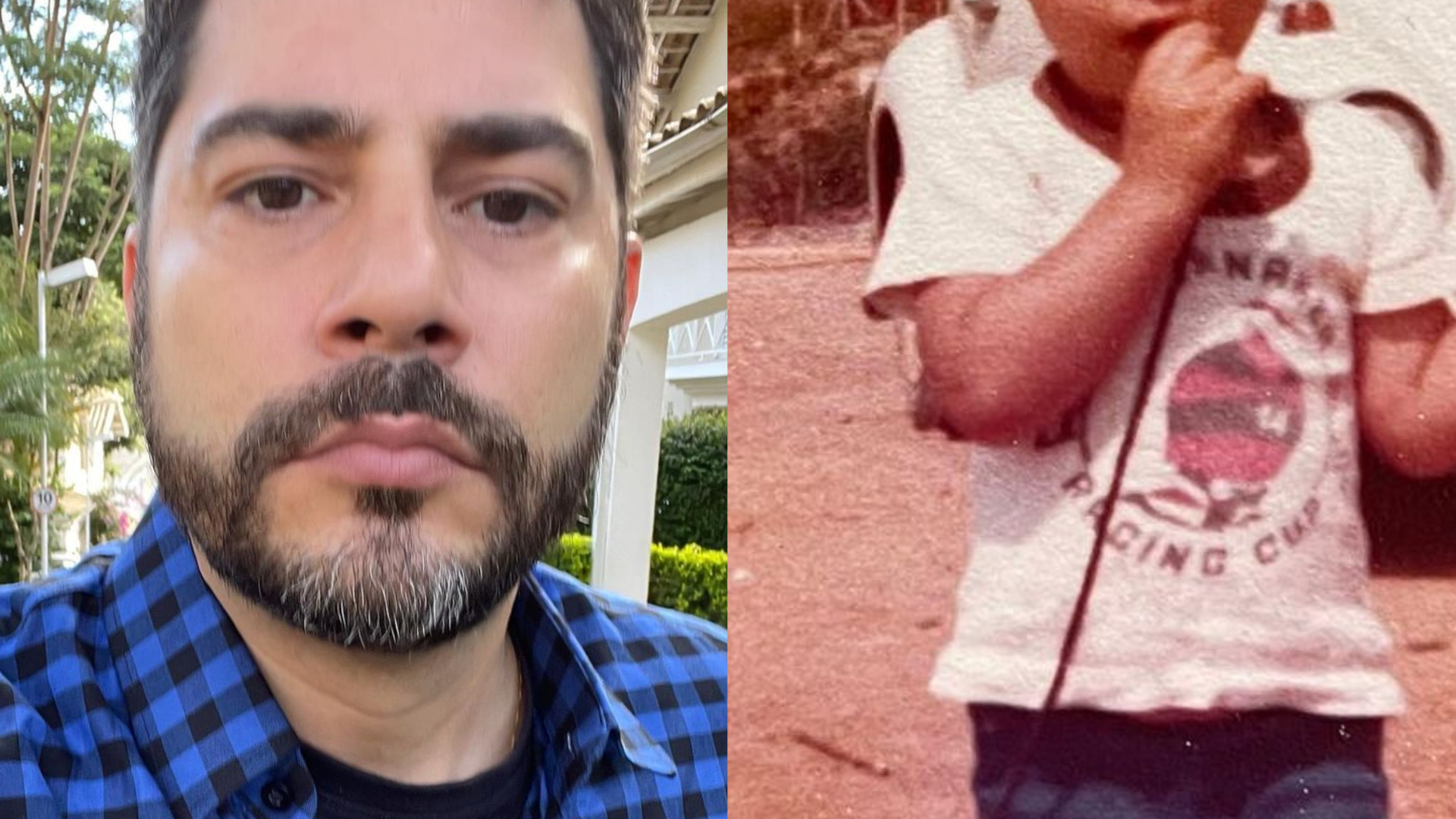 Evaristo Costa mostra fotos da infância: ”Quem diria que essa fofura se transformaria nisso?”