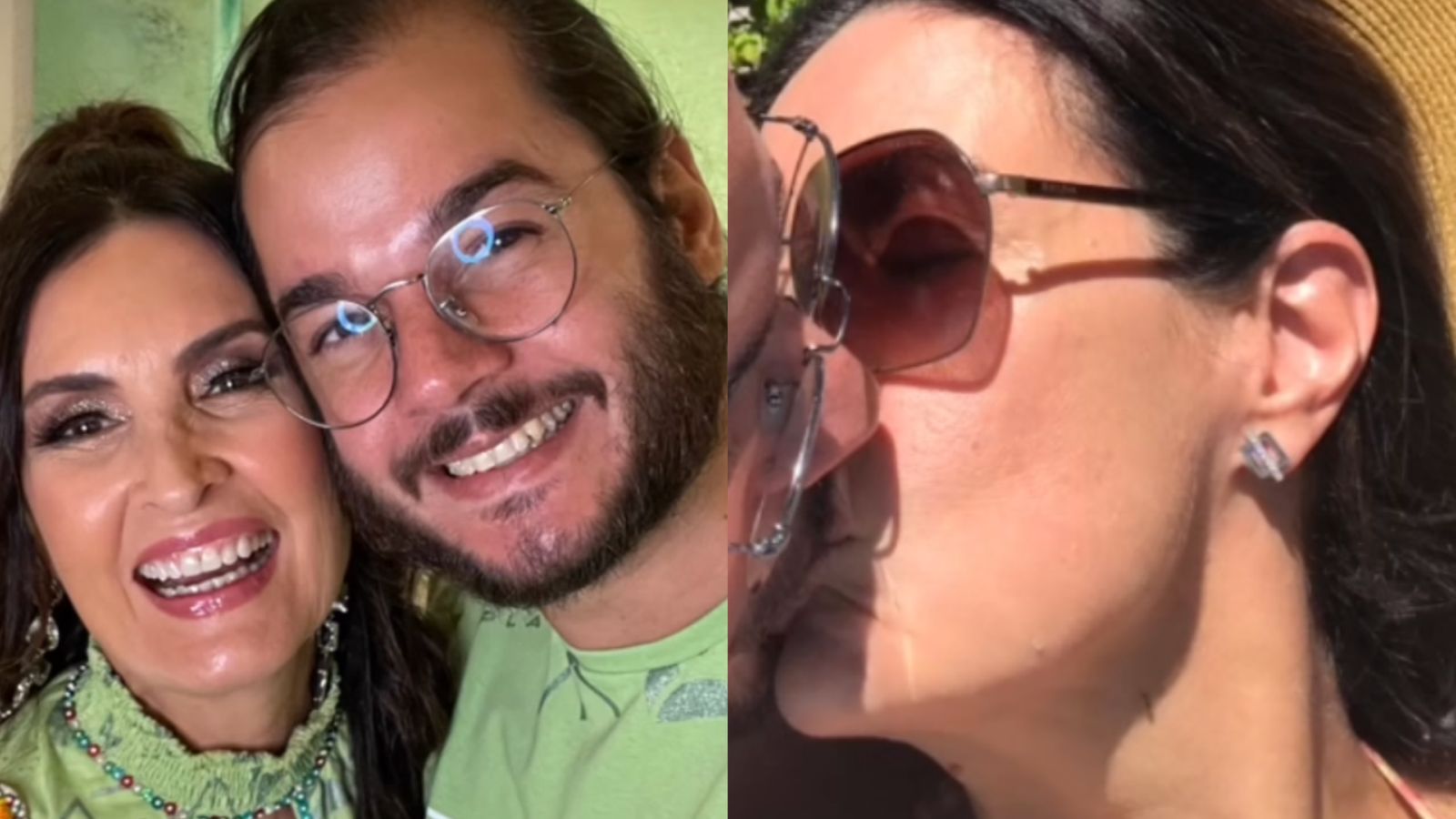 Fátima Bernardes se derrete com o namorado no Dia do Beijo: “É bom!”