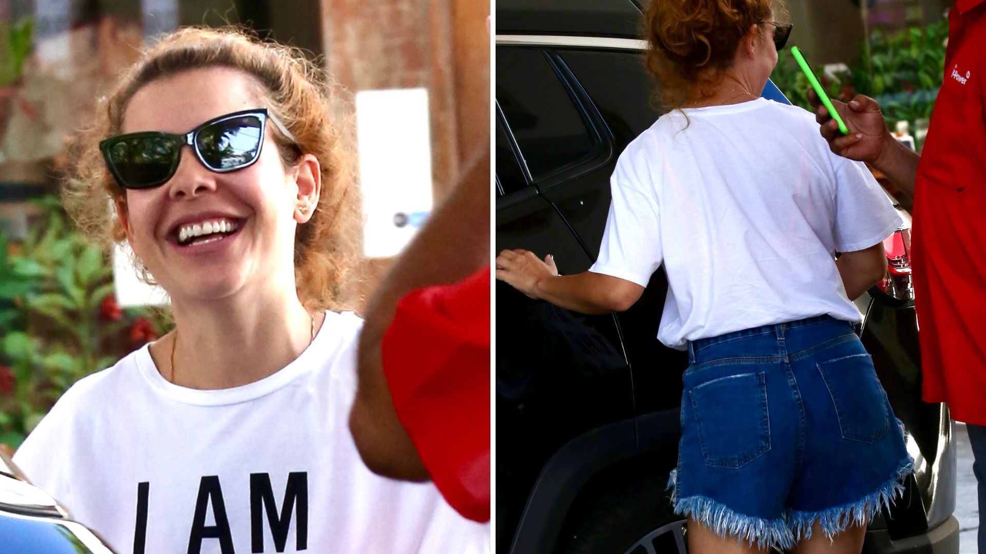 Fernanda Souza dá show de simpatia ao ser flagrada de shortinho e chinelo de dedo