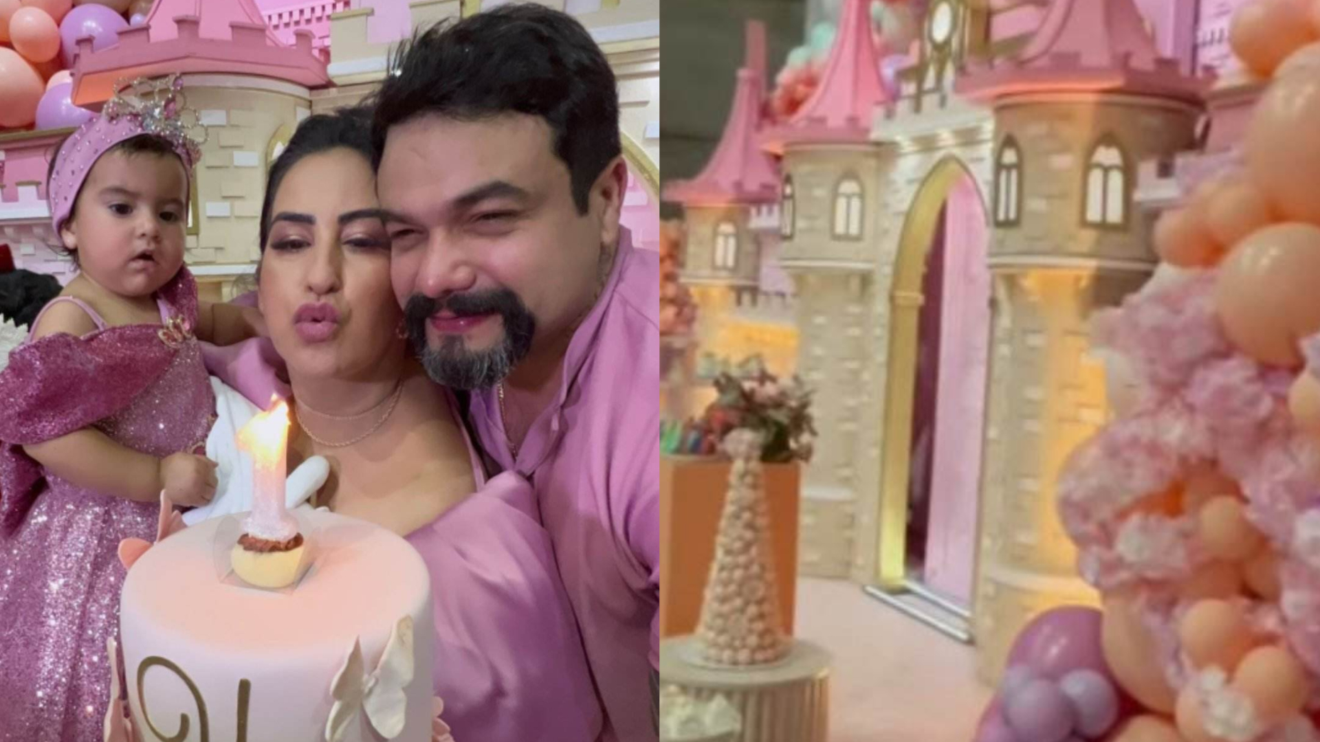 Filha de Fabiola Gadelha ganha festão de princesa para seu aniversário de 1 ano